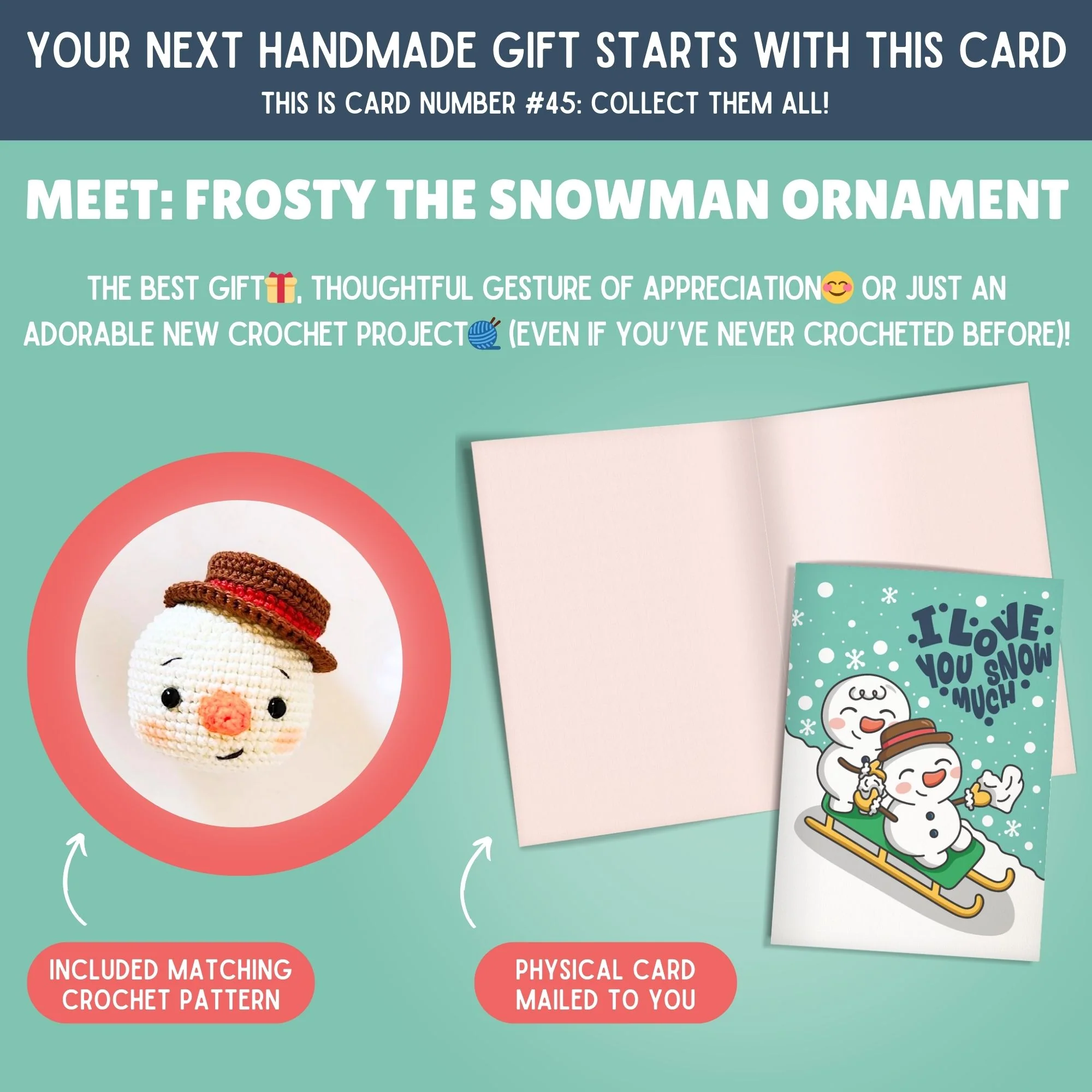 4 Magical Crochet Greeting Cards & Patterns Holiday Bundle - Image 6