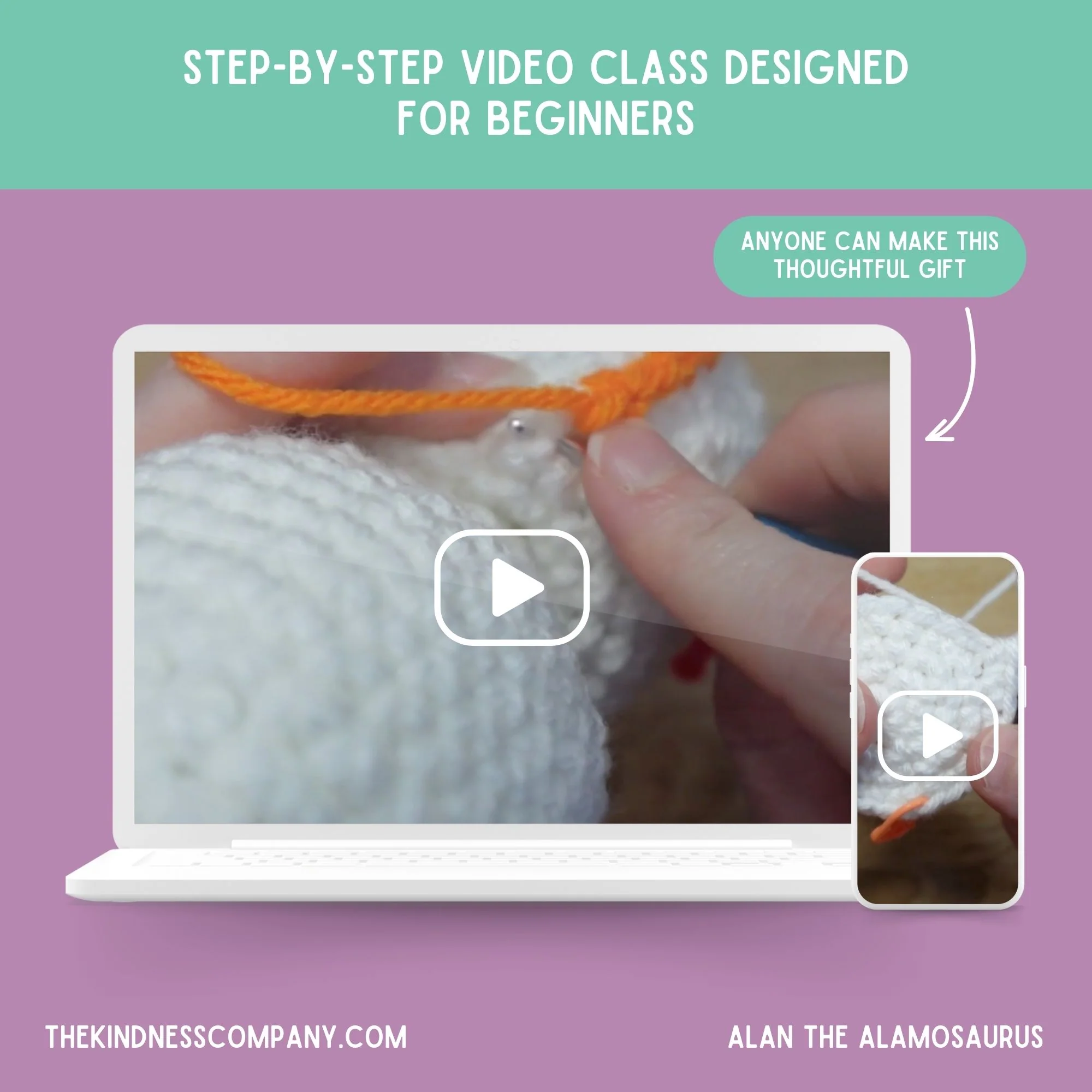 Alamosaurus Crochet Pattern & Matching Card: "Congratulations" - Image 8