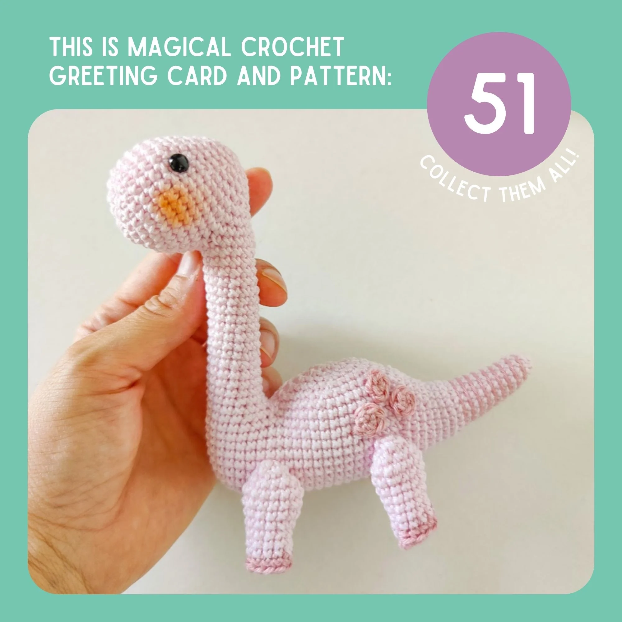 Alamosaurus Crochet Pattern & Matching Card: "Congratulations" - Image 9