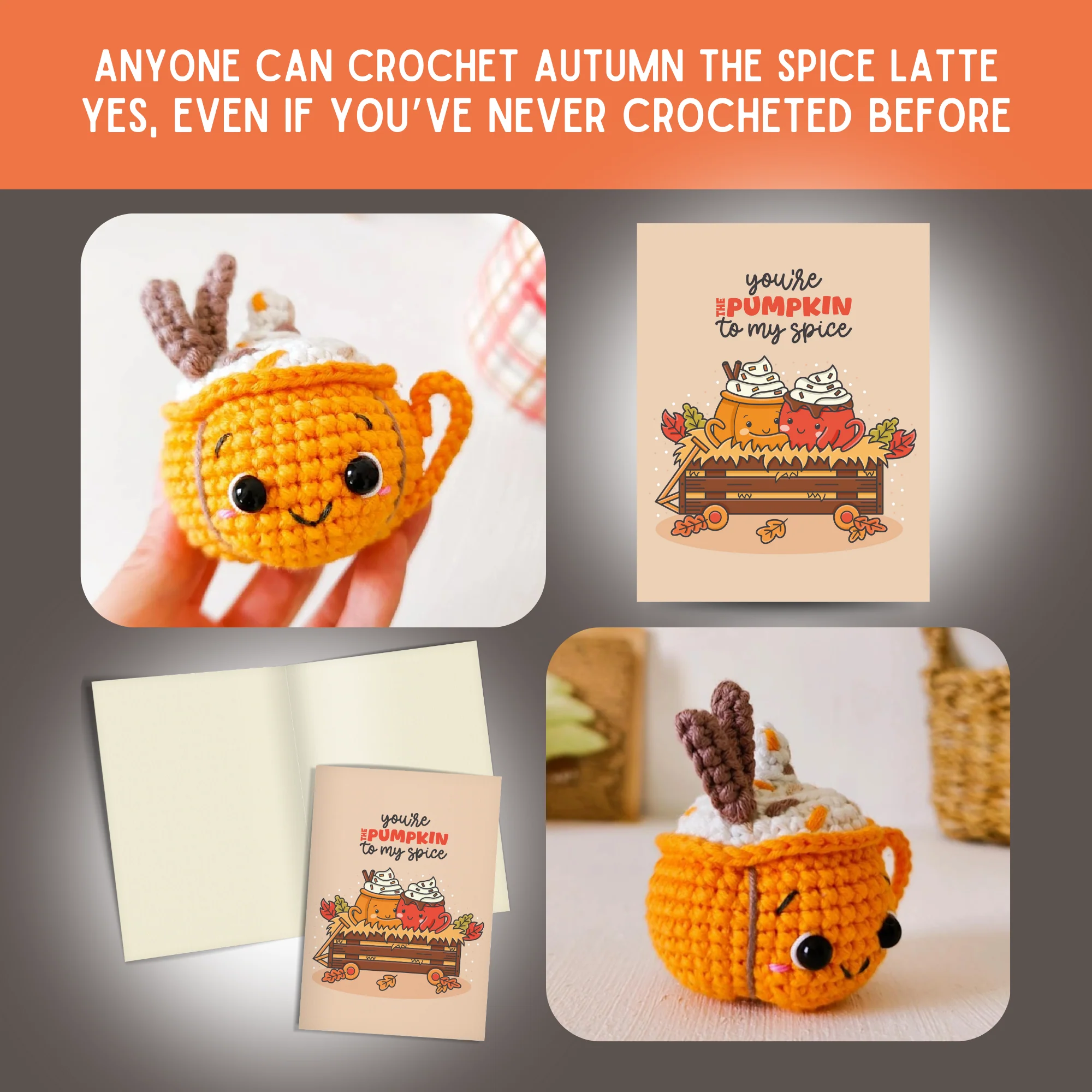 Pumpkin Crochet Pattern & Matching Card: "You're the Pumpkin to My Spice" - Image 5