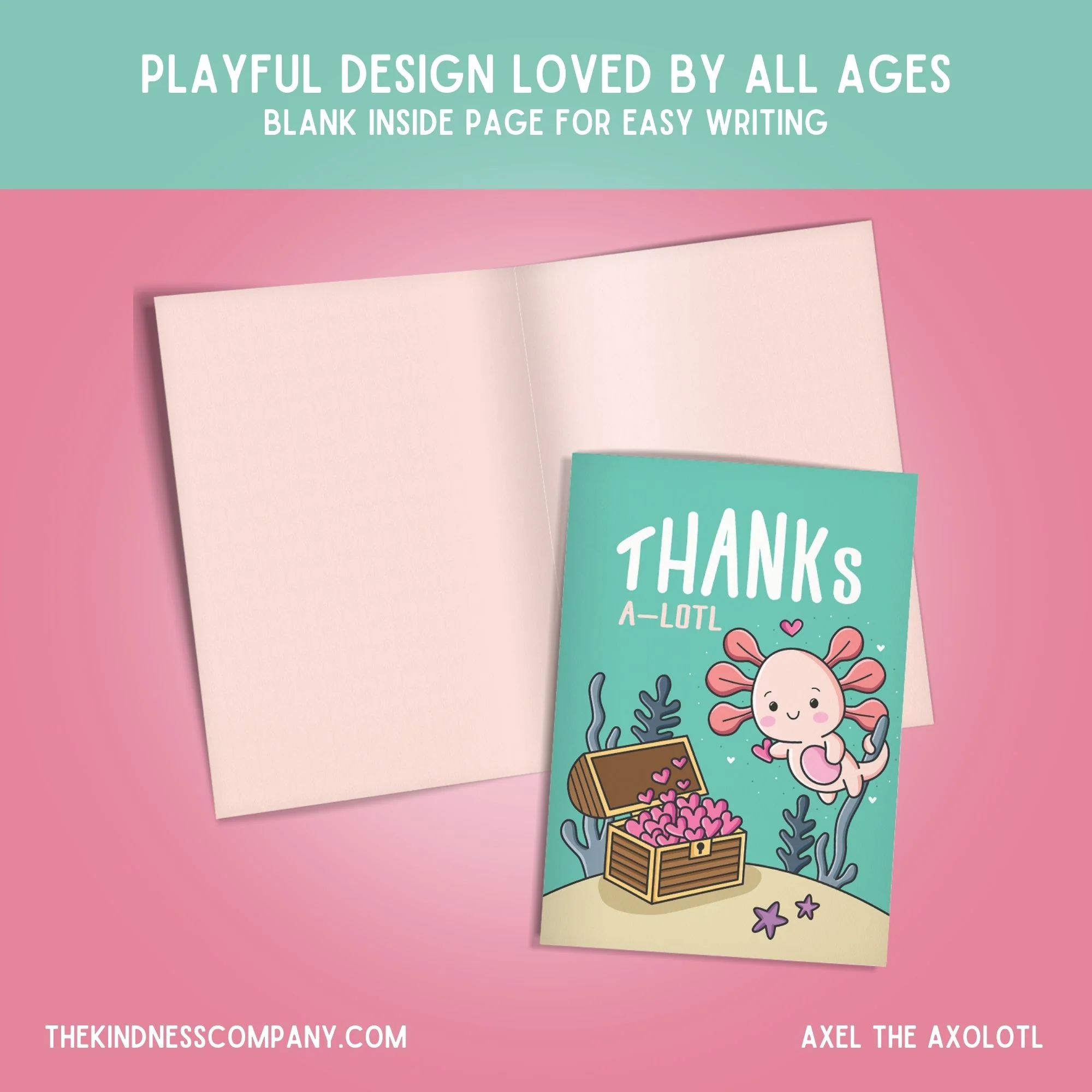 Axolotl Crochet Pattern & Matching Card: "Thank You" - Image 6