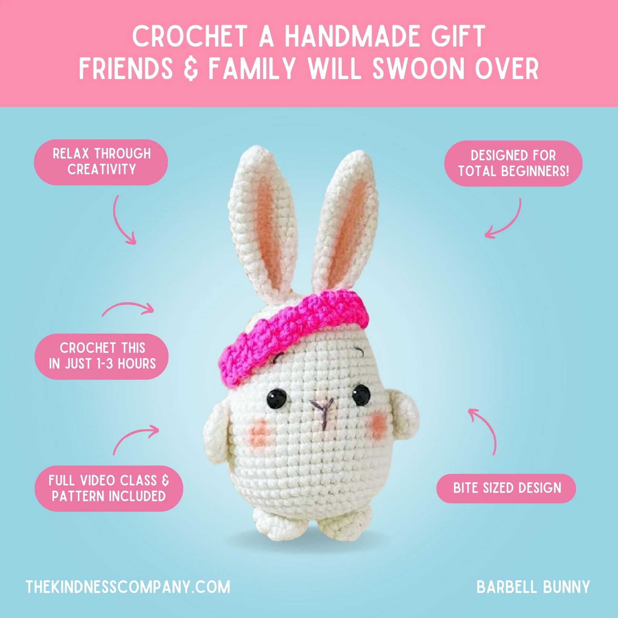 Bunny Crochet Pattern & Matching Card: "Hoppy Birthday" - Image 4