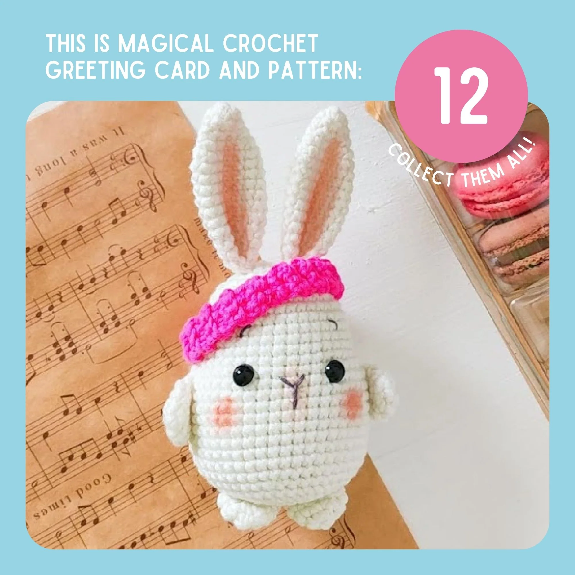 Bunny Crochet Pattern & Matching Card: "Hoppy Birthday" - Image 9