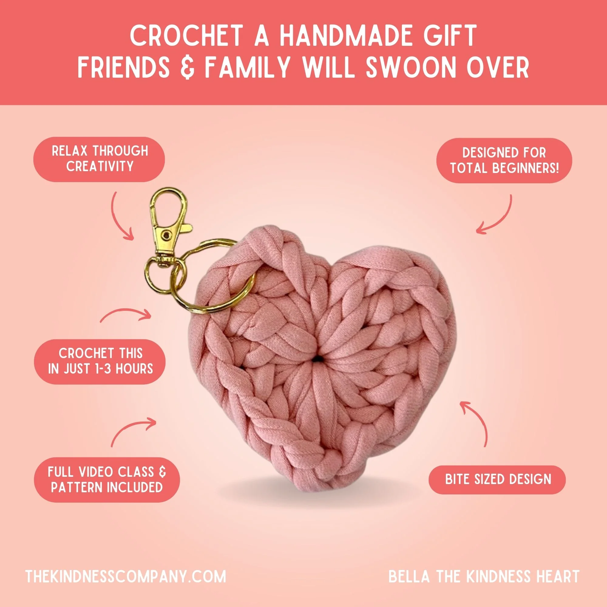 Heart Crochet Pattern & Matching Card: "A Kindness Heart Has Found You" - Image 4