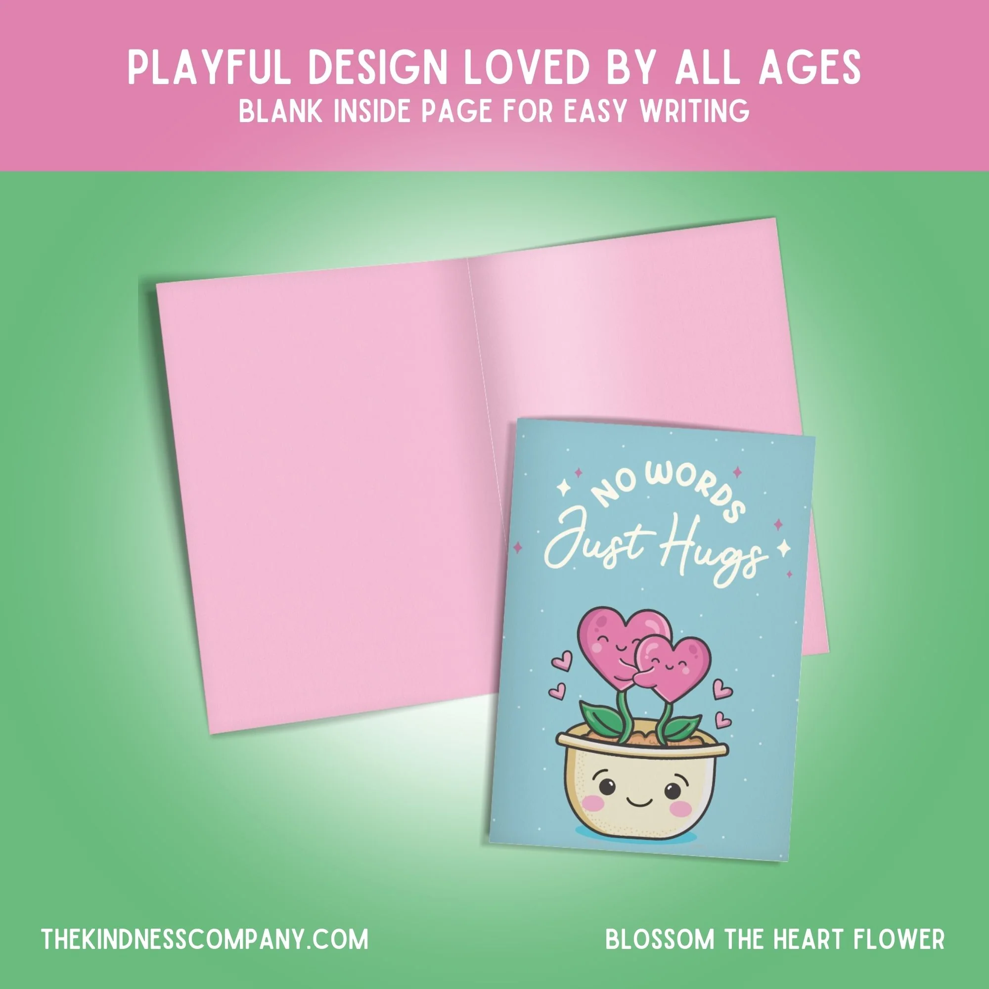 Heart Flower Crochet Pattern & Matching Card: "No Words, Just Hugs" - Image 6