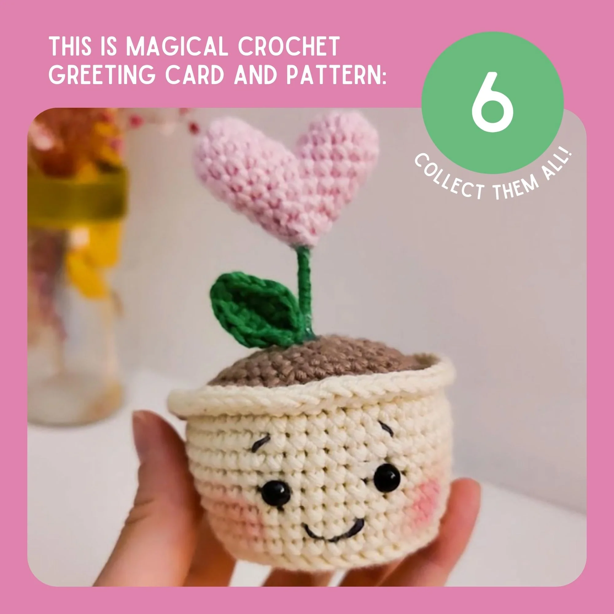 Heart Flower Crochet Pattern & Matching Card: "No Words, Just Hugs" - Image 9