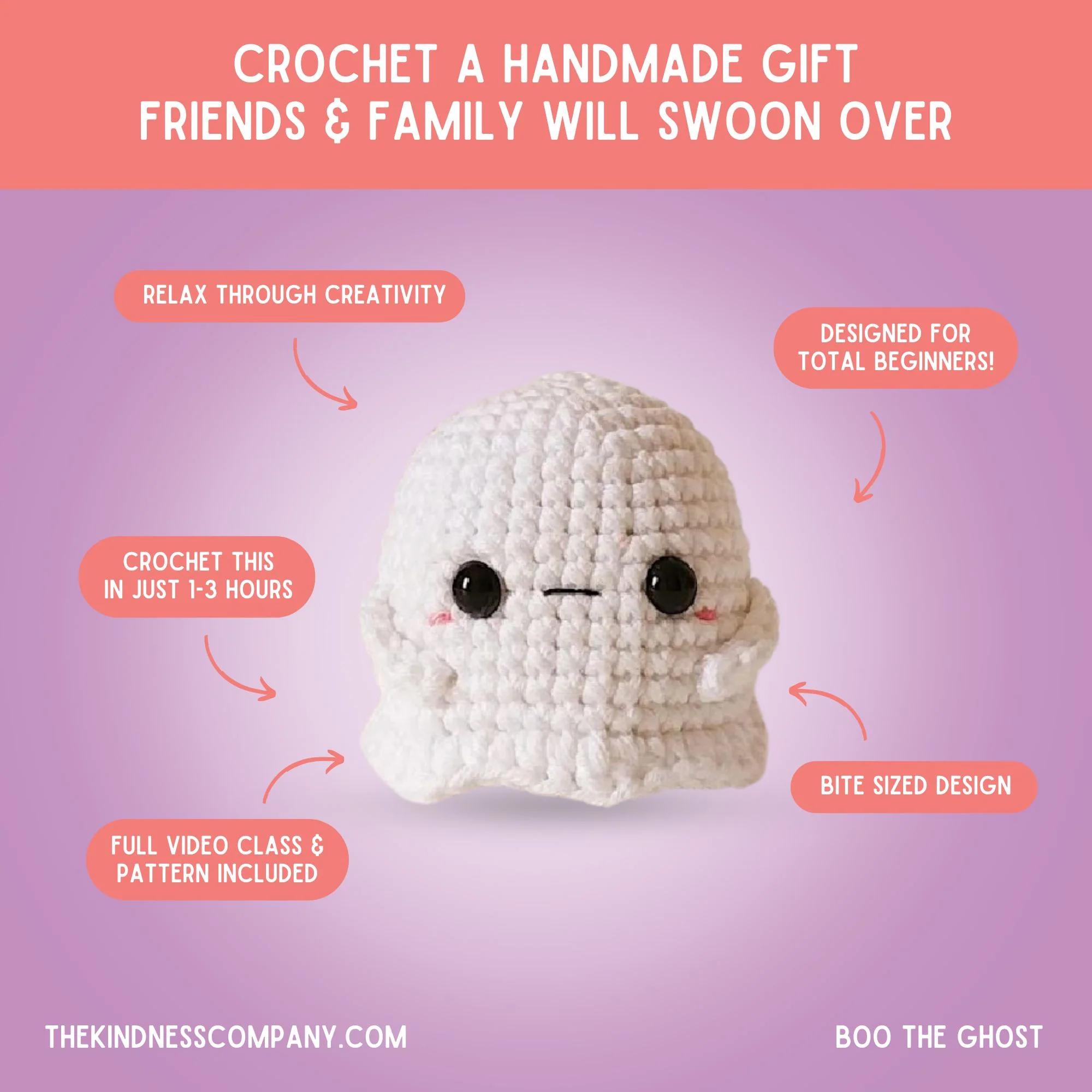 Ghost Crochet Pattern & Matching Card: "Thinking Of You" - Image 4