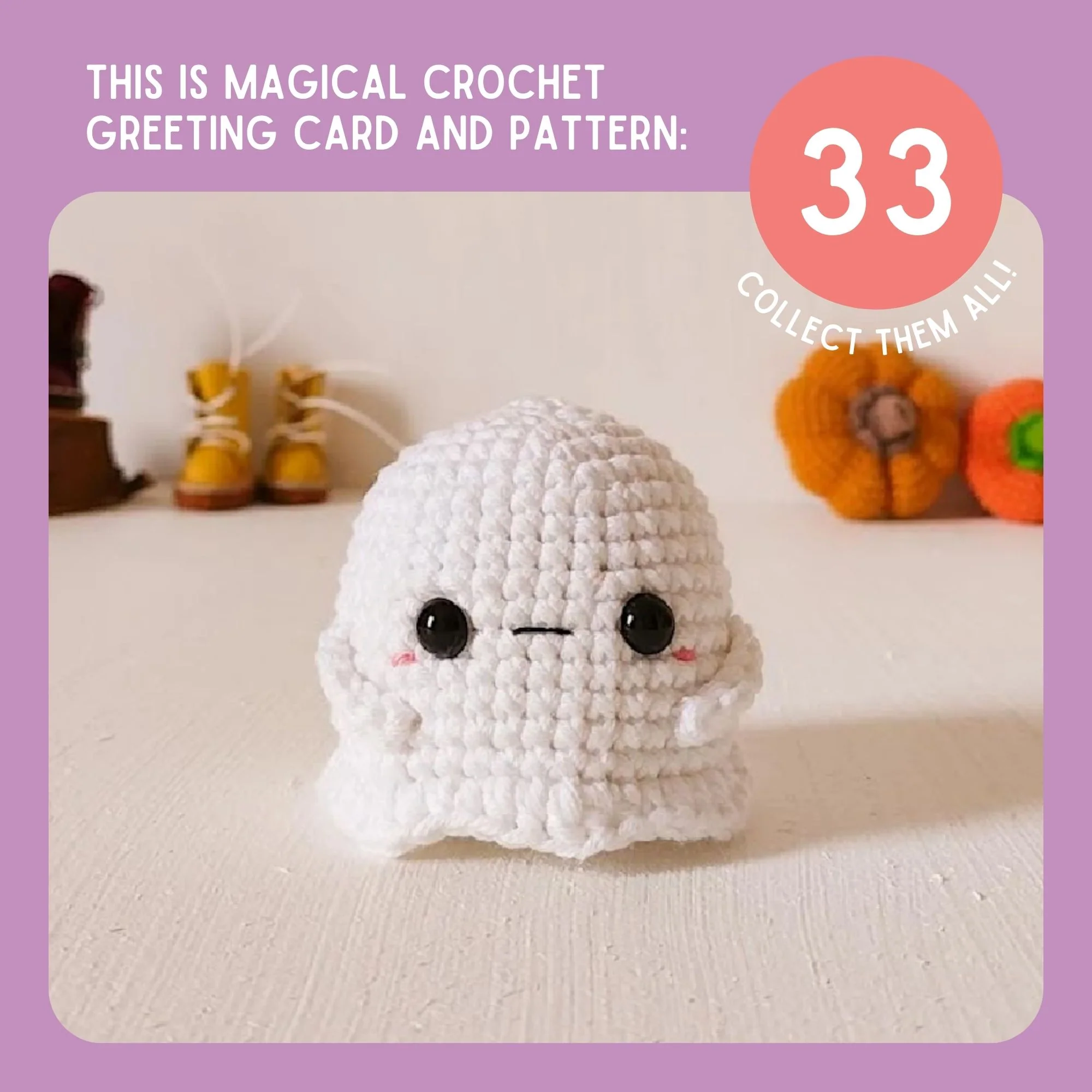 Ghost Crochet Pattern & Matching Card: "Thinking Of You" - Image 9