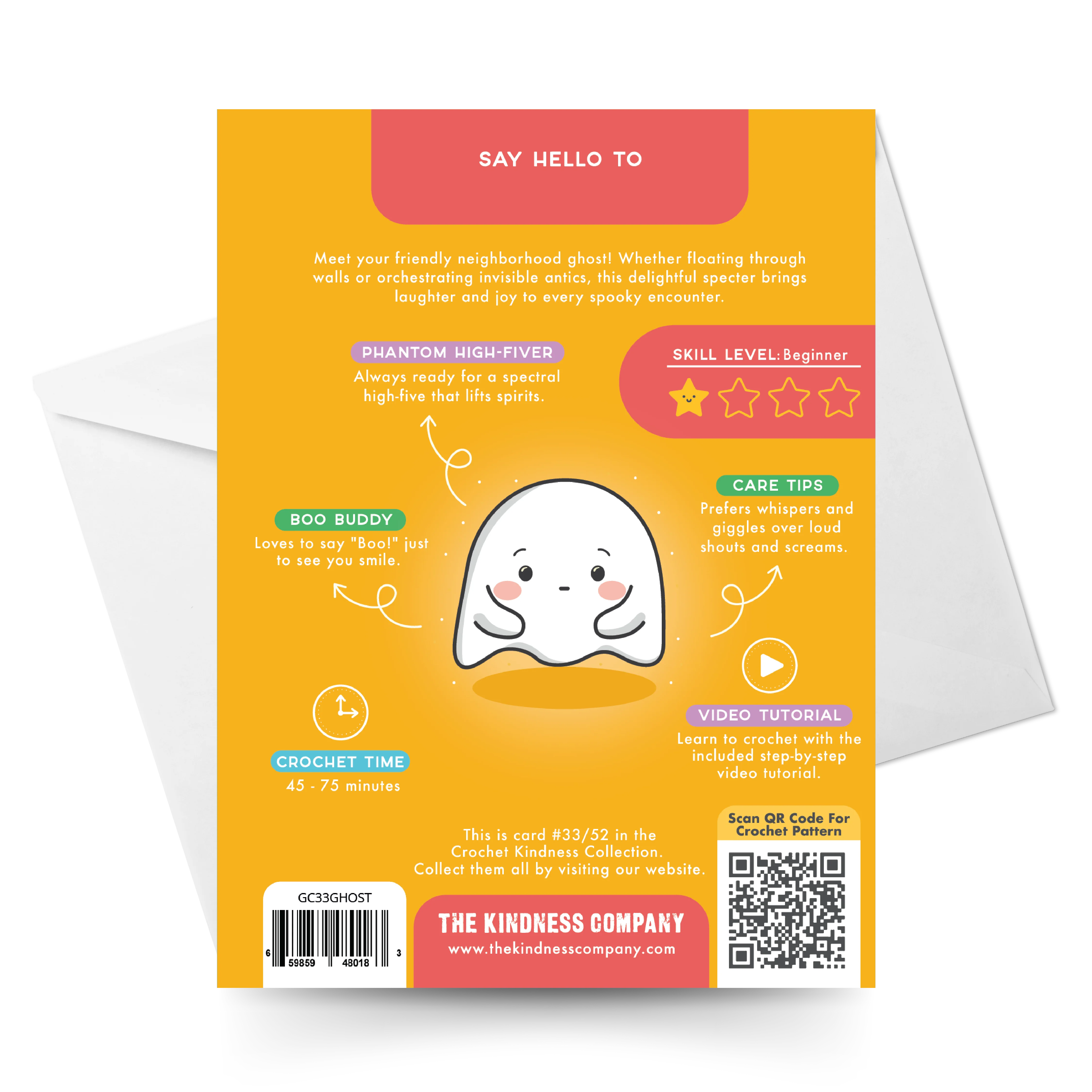 Boo the Ghost Crochet Pattern & Matching Greeting Card - Image 12