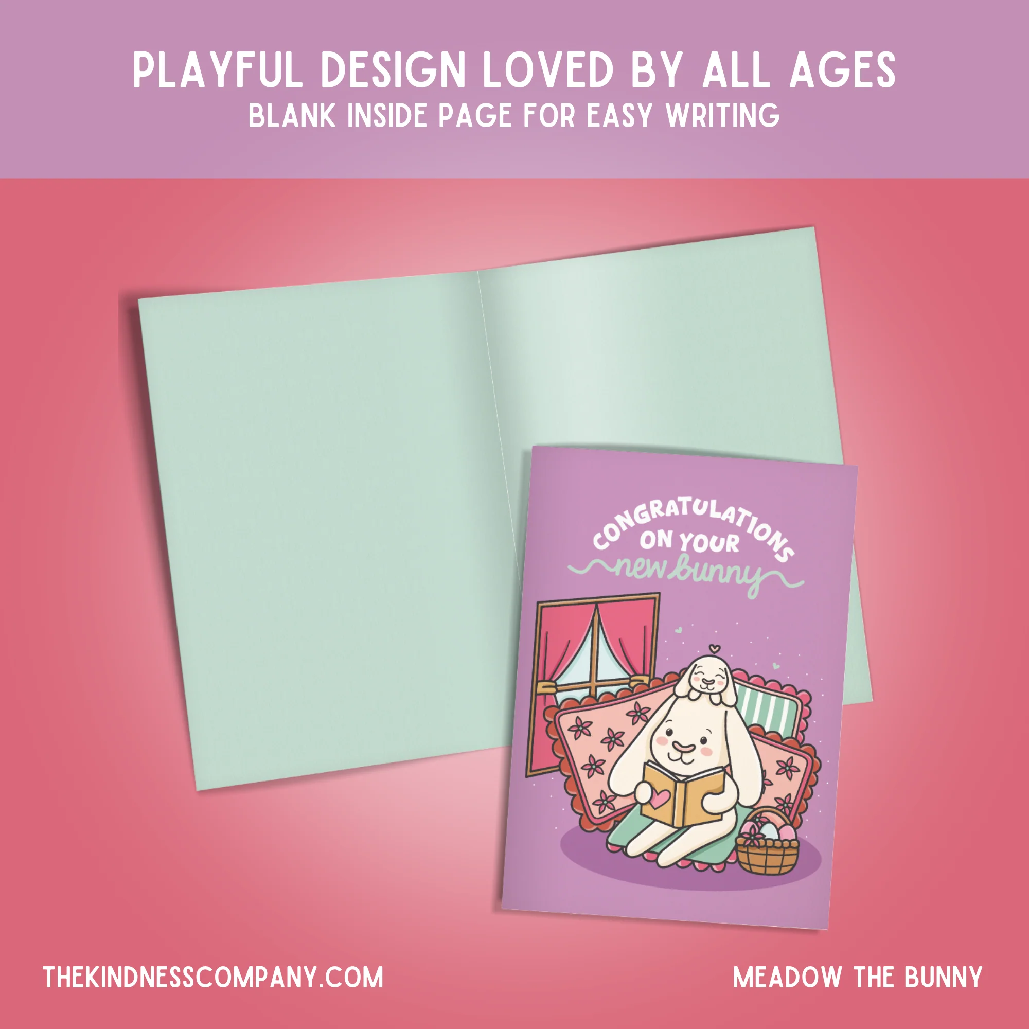 Bunny Crochet Pattern & Matching Card: "Congratulations On Your New Bunny" - Image 6