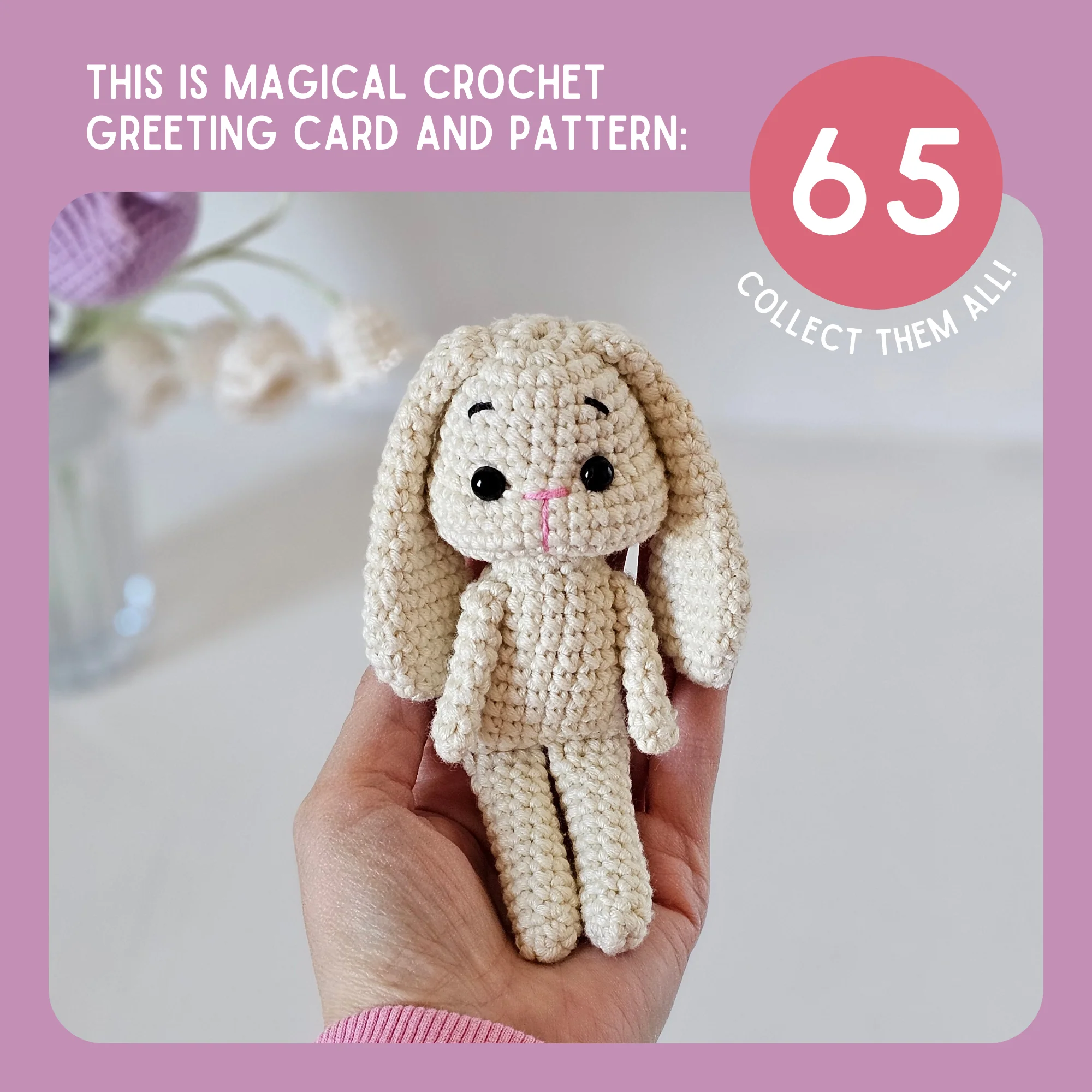 Bunny Crochet Pattern & Matching Card: "Congratulations On Your New Bunny" - Image 9
