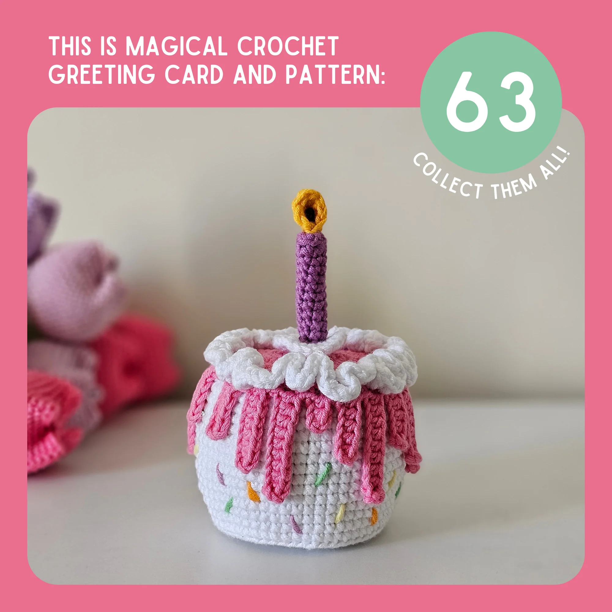 Cake Crochet Pattern & Matching Card: "It's Going To Lit Happy Birthday" - Image 9