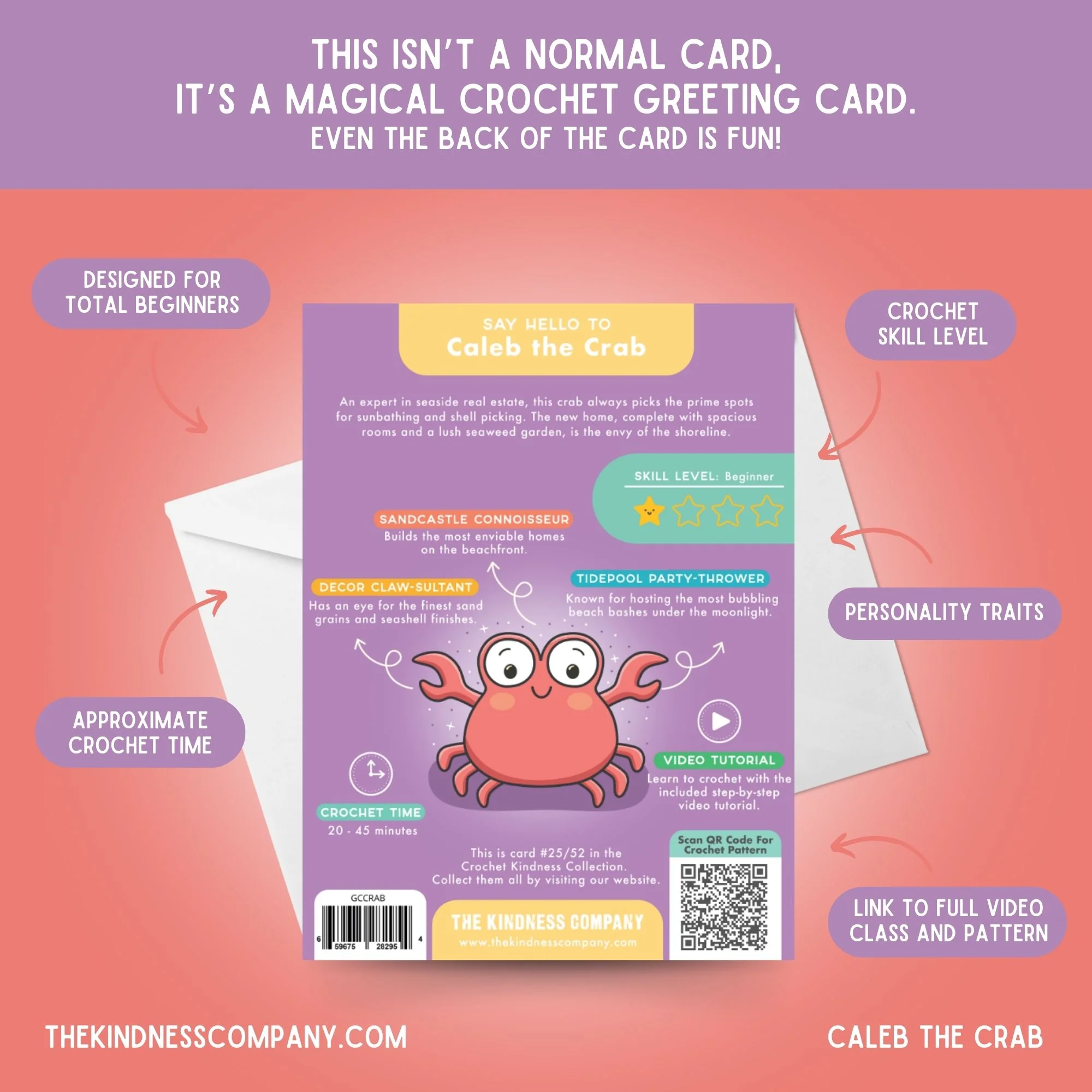 Crab Crochet Pattern & Matching Card: "New Home" - Image 7