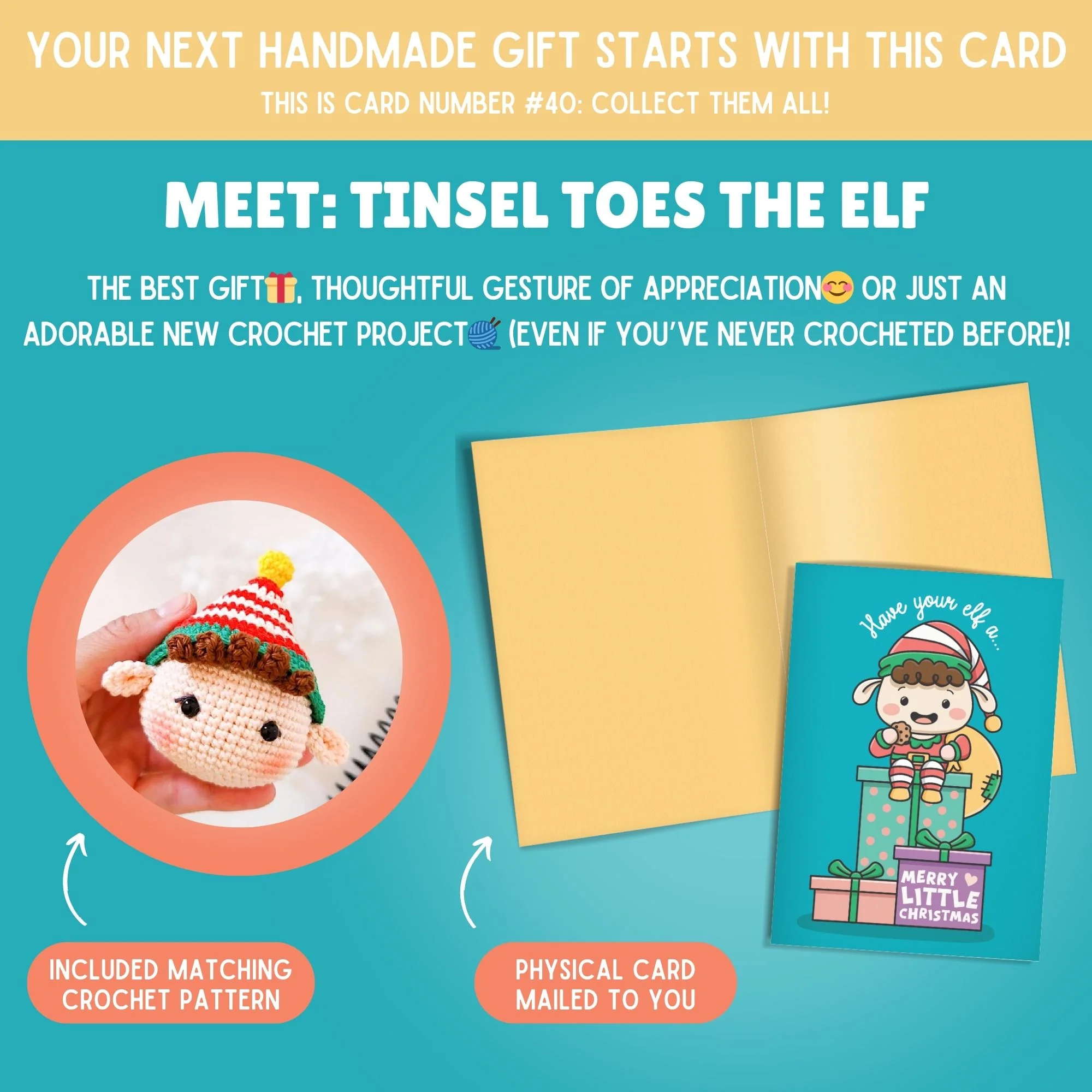 Best Holiday Deal: 8 Magical Crochet Holiday Greeting Cards & Patterns For The Price Of 7 Bundle (Get The Frosty The Snowman Card Free) - Image 5