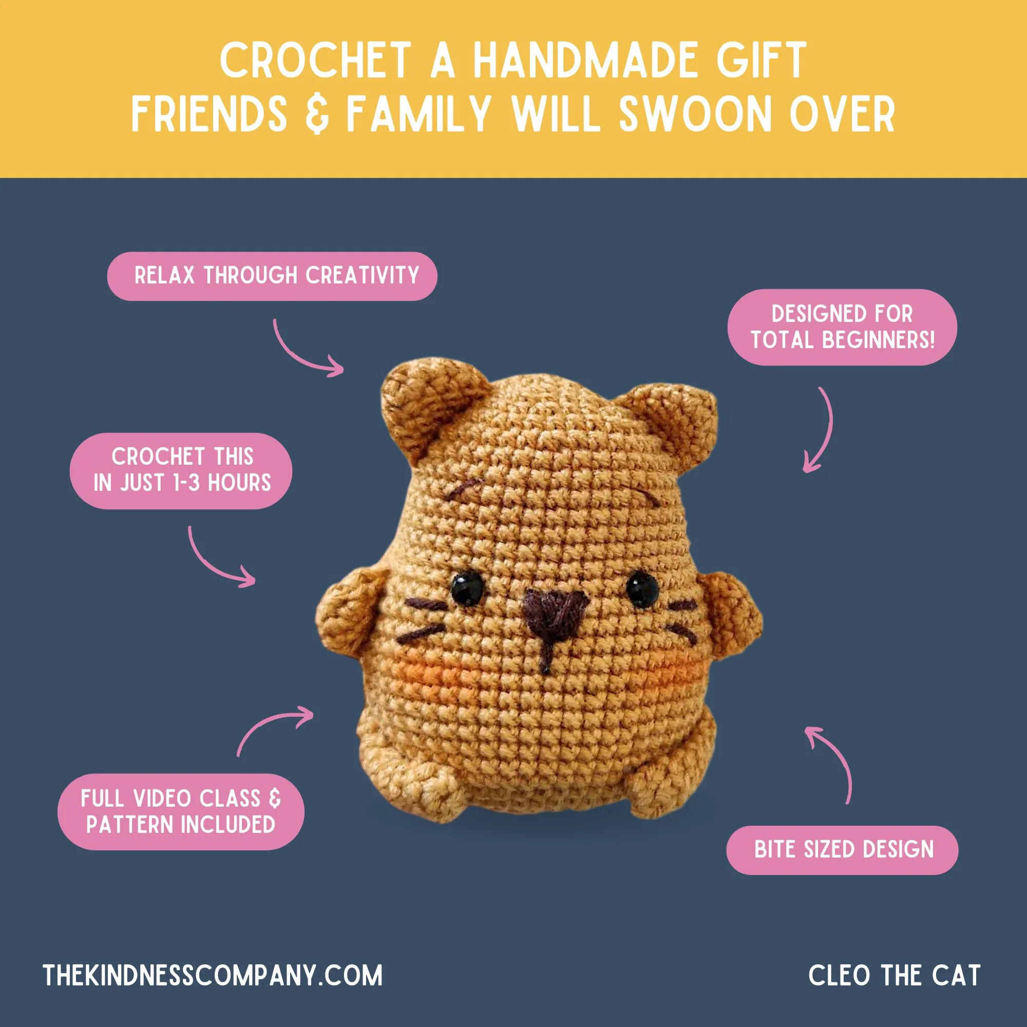 Cat Crochet Pattern & Matching Card: "Happy Birthday" - Image 4