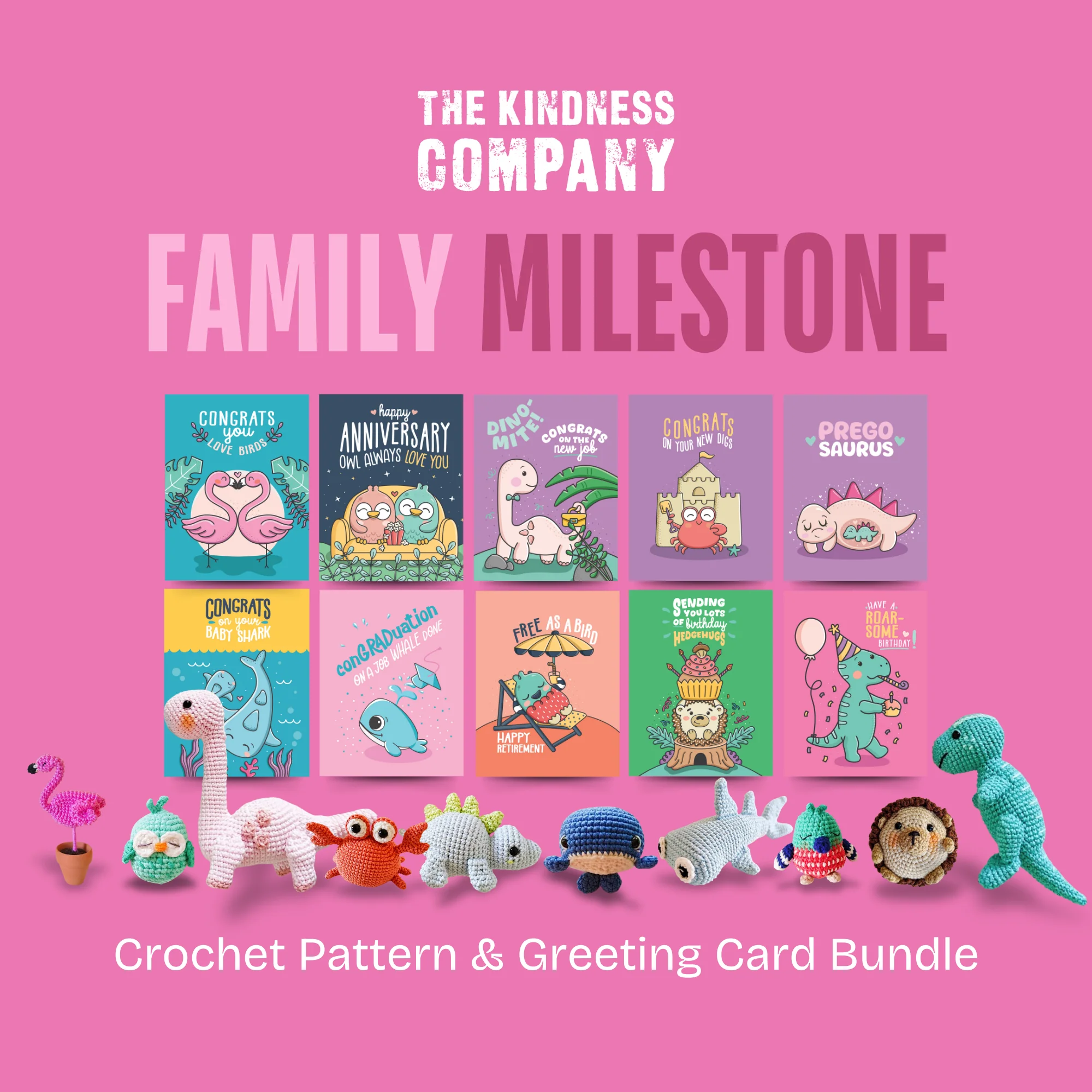 Family Milestone Magical Crochet Greeting Card & Pattern Bundle - The Ultimate Gift Set for Life’s Big Moments