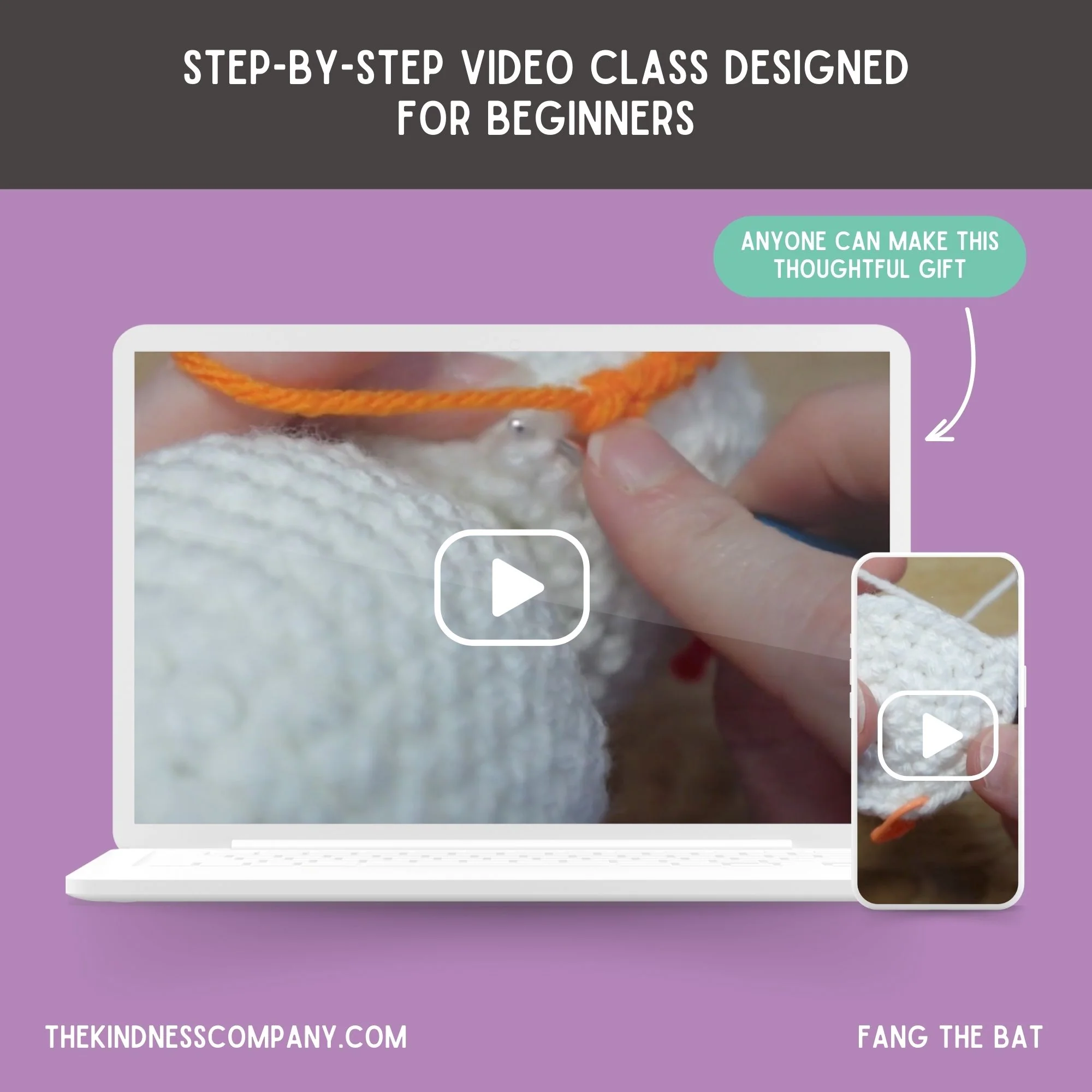 Bat Crochet Pattern & Matching Card: "Hang in There" - Image 8