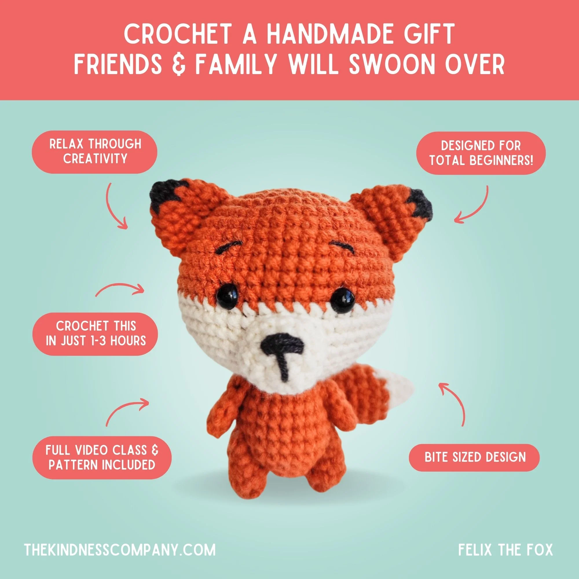 Fox Crochet Pattern & Matching Card: "Happy Birthday" - Image 4