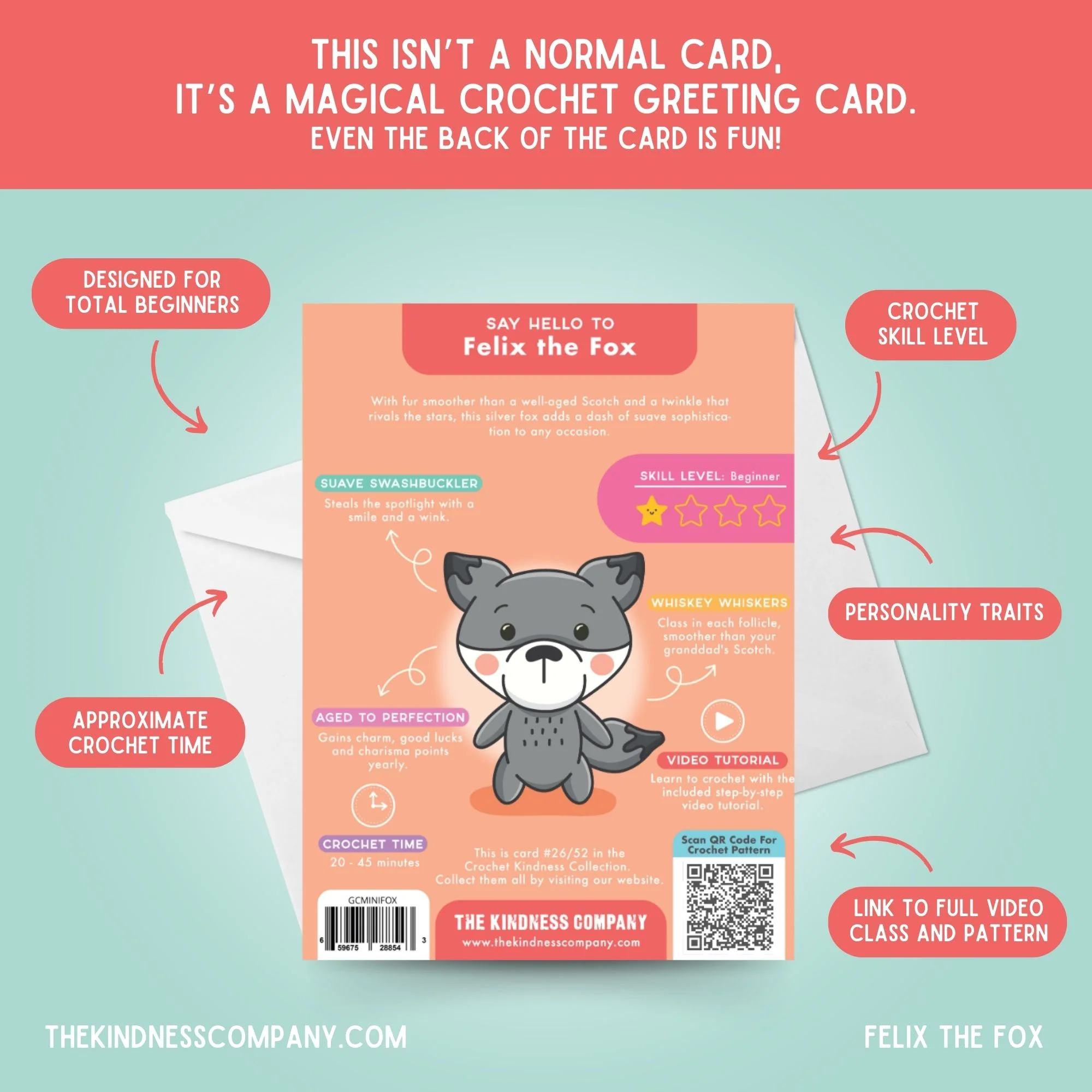 Fox Crochet Pattern & Matching Card: "Happy Birthday" - Image 7