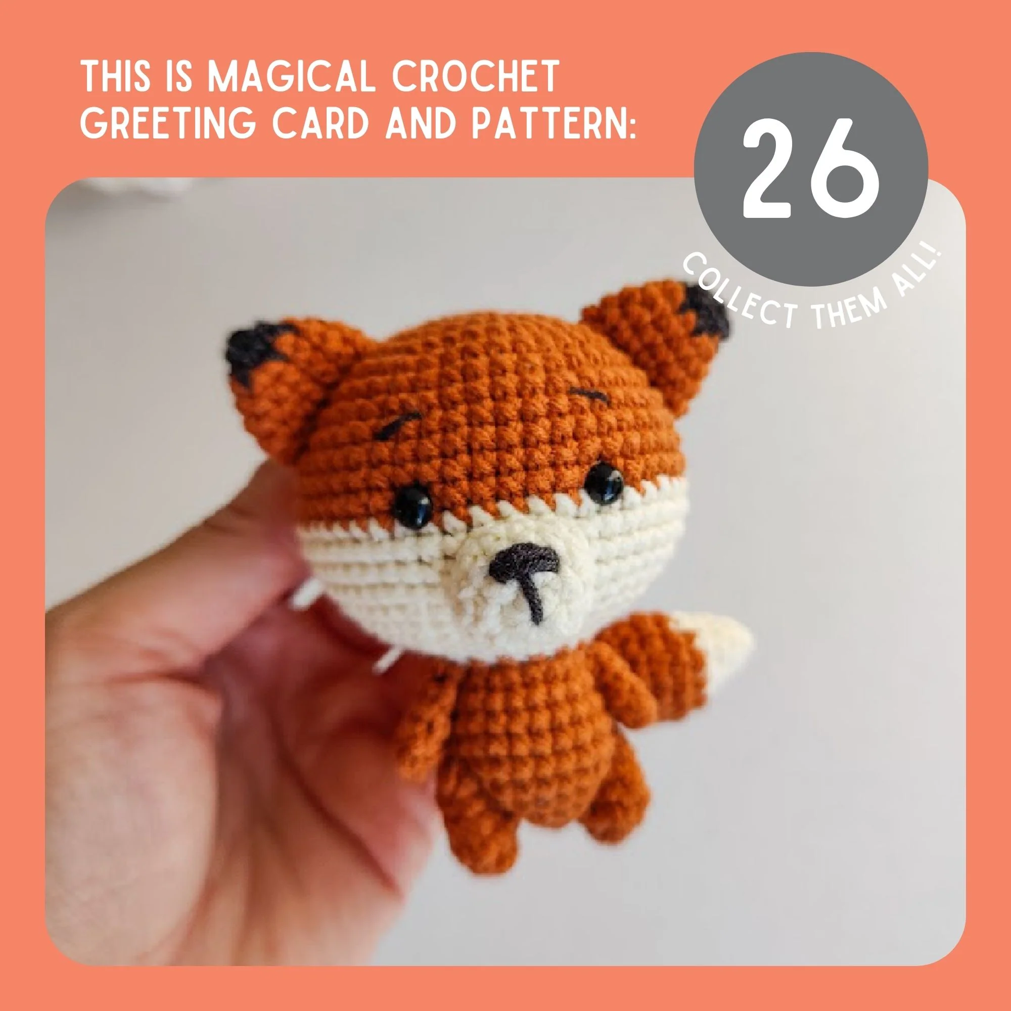 Fox Crochet Pattern & Matching Card: "Happy Birthday" - Image 9