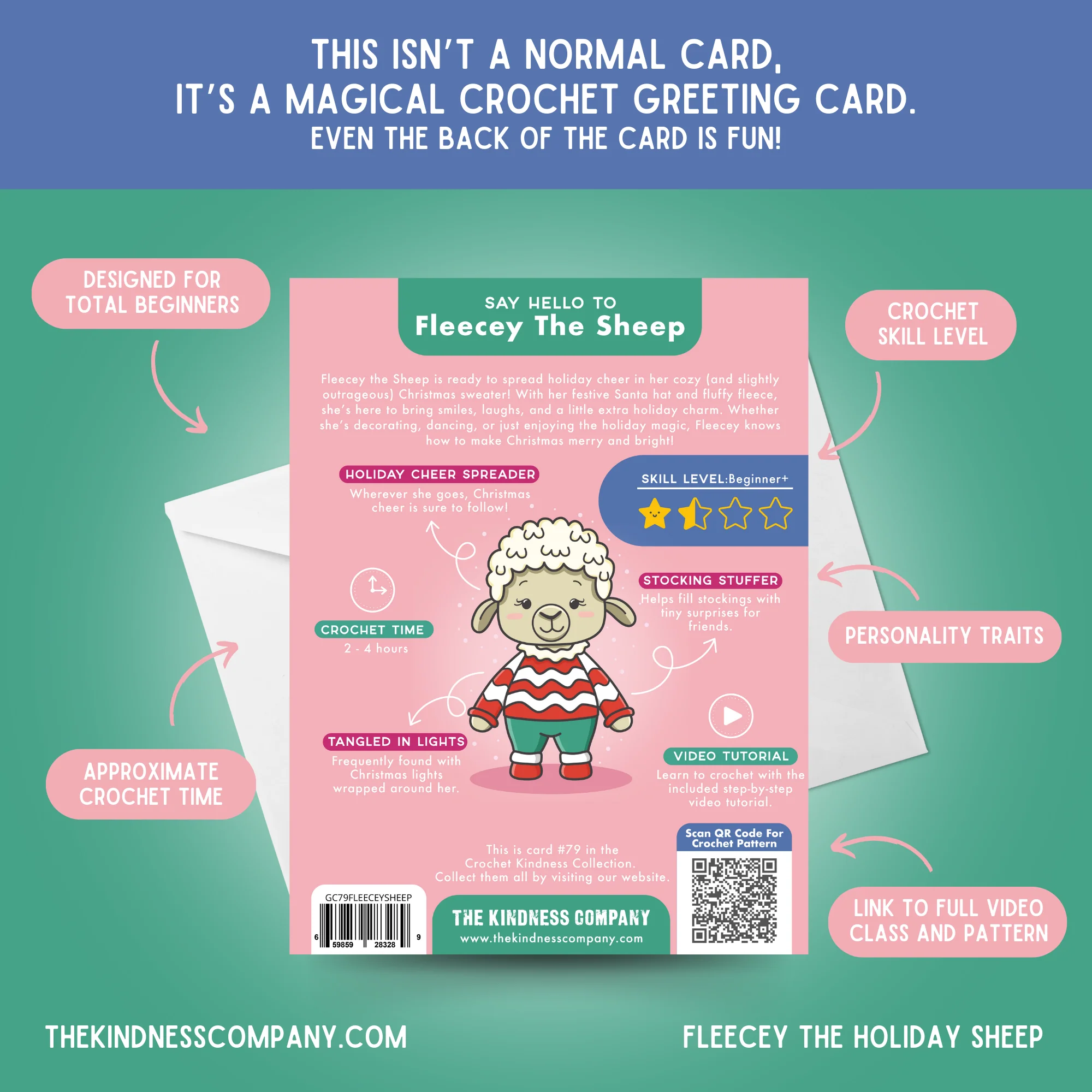 Sheep Crochet Pattern & Matching Card: "Fleece Navidad" - Image 7
