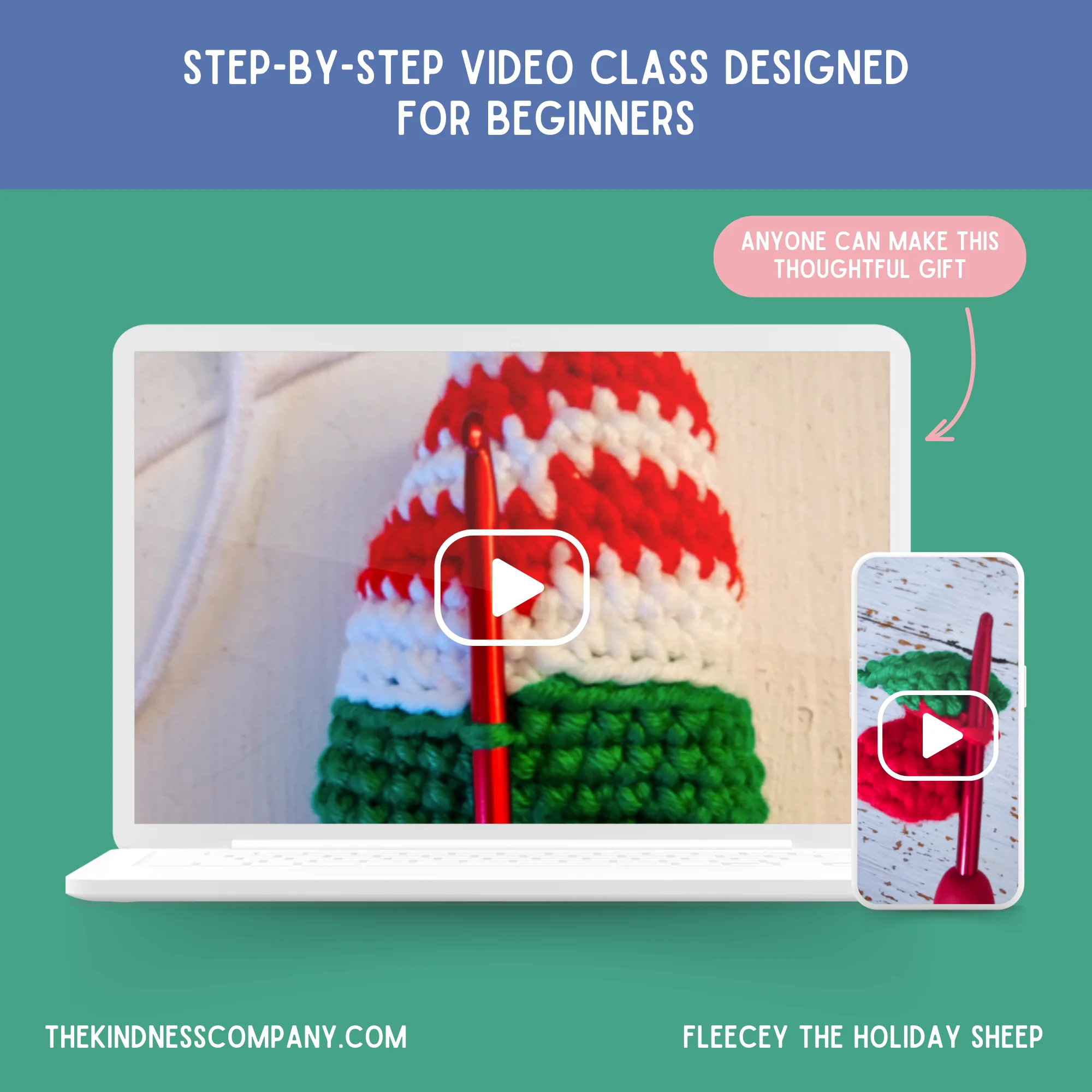 Sheep Crochet Pattern & Matching Card: "Fleece Navidad" - Image 8