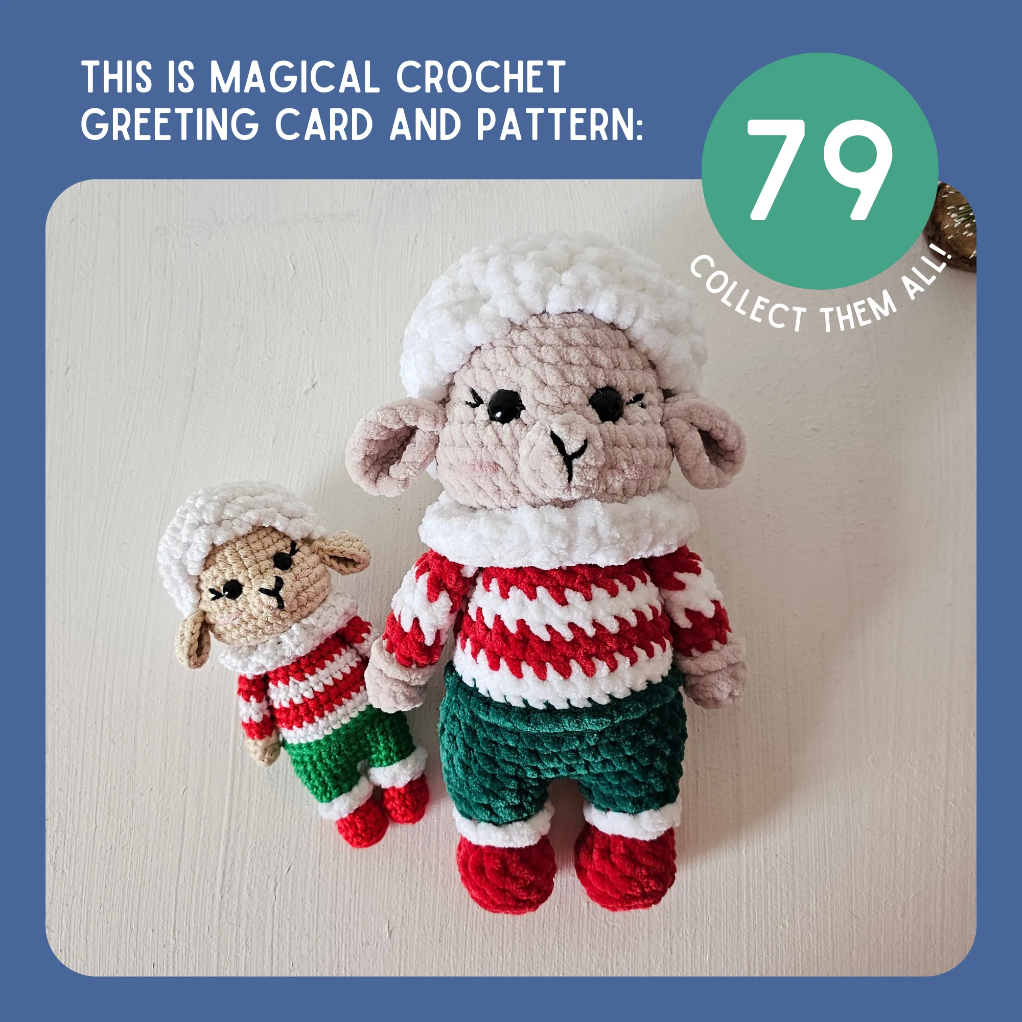 Sheep Crochet Pattern & Matching Card: "Fleece Navidad" - Image 9