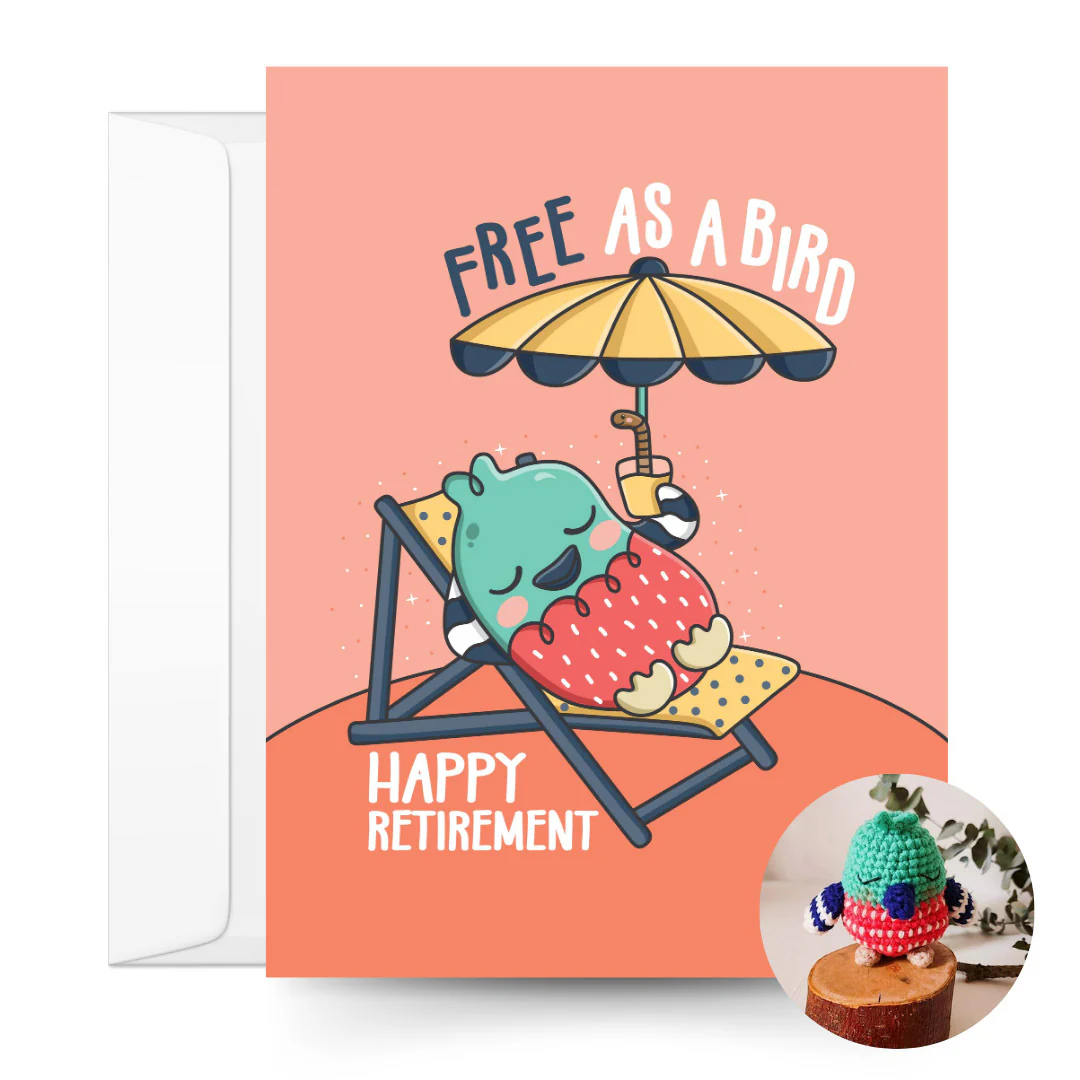 Bird Crochet Pattern & Matching Card: "Retirement"