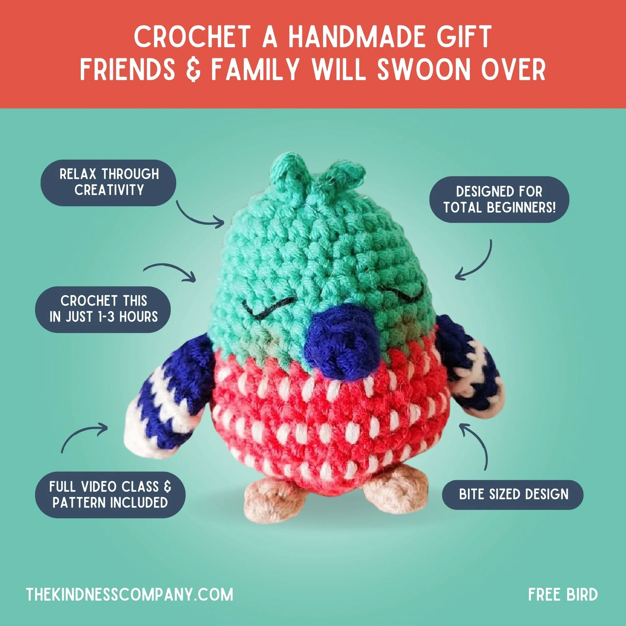 Bird Crochet Pattern & Matching Card: "Retirement" - Image 4