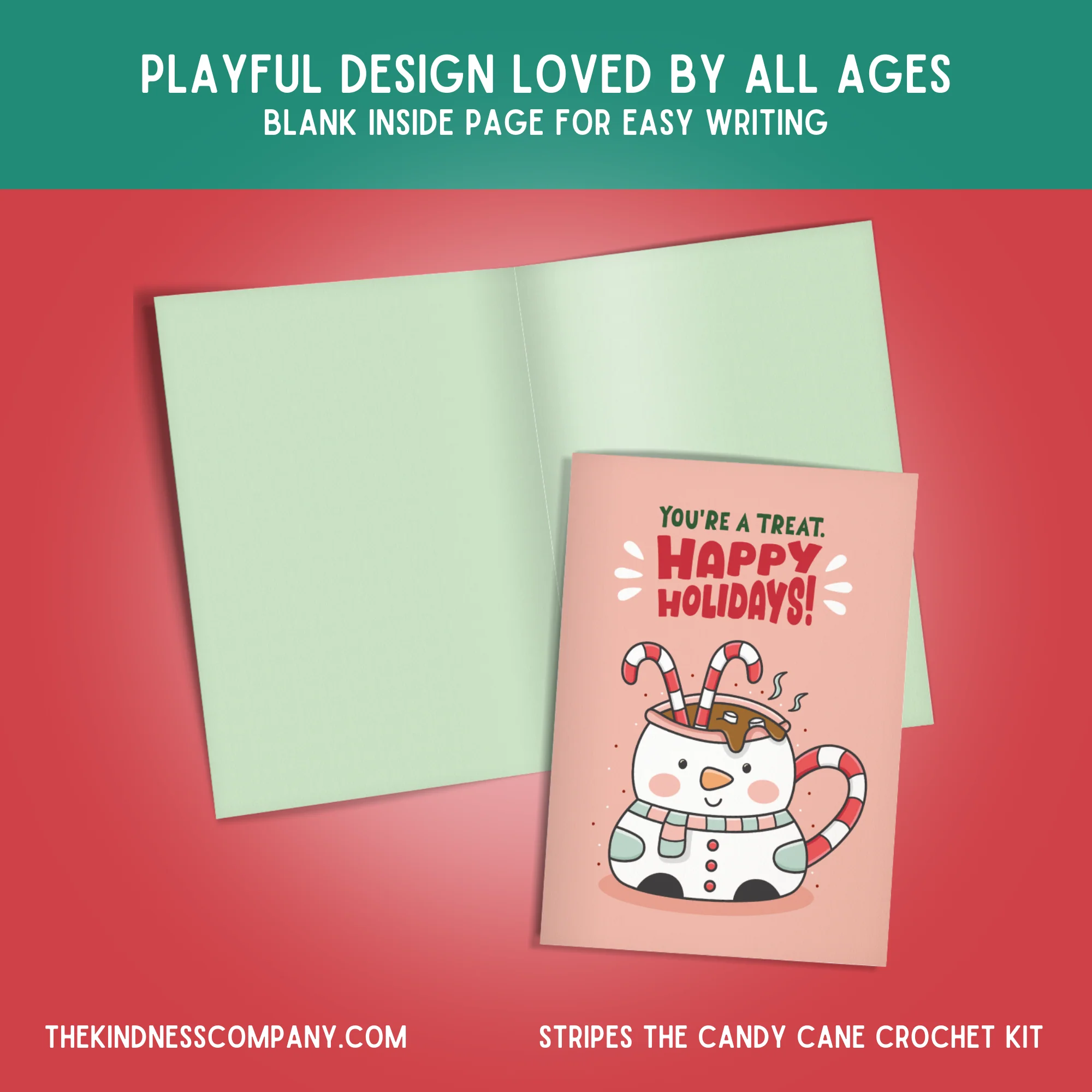 Crochet Kit: Candy Cane Yarn & Card Kit - Image 6