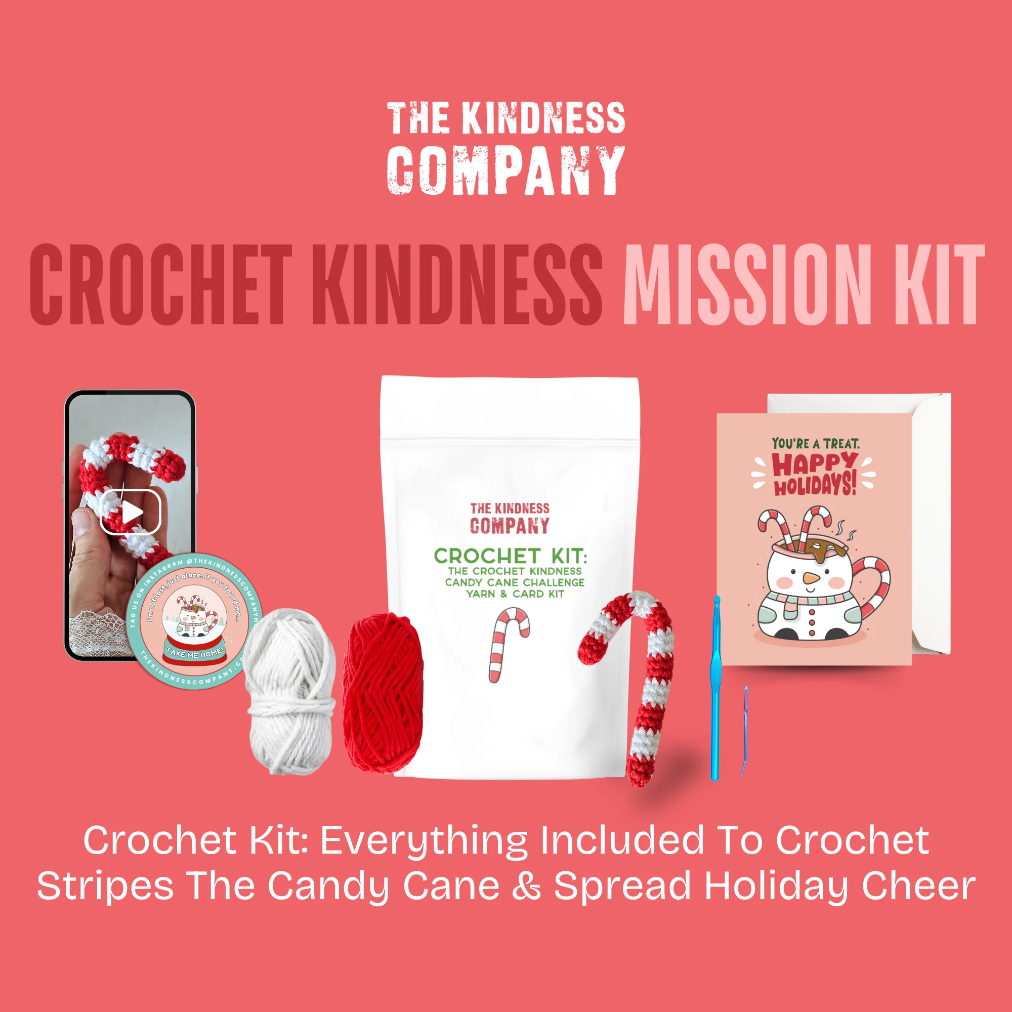 Crochet Kit: Candy Cane Yarn & Card Kit - Image 8