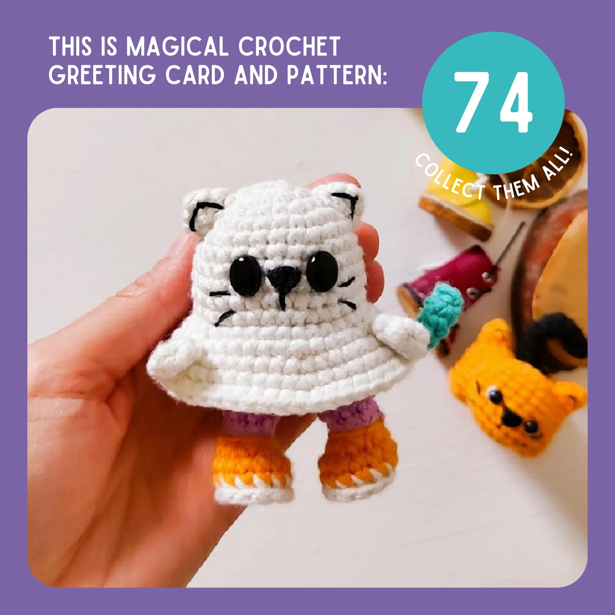 Ghost Cat Crochet Pattern & Matching Card: "Halloween" - Image 9