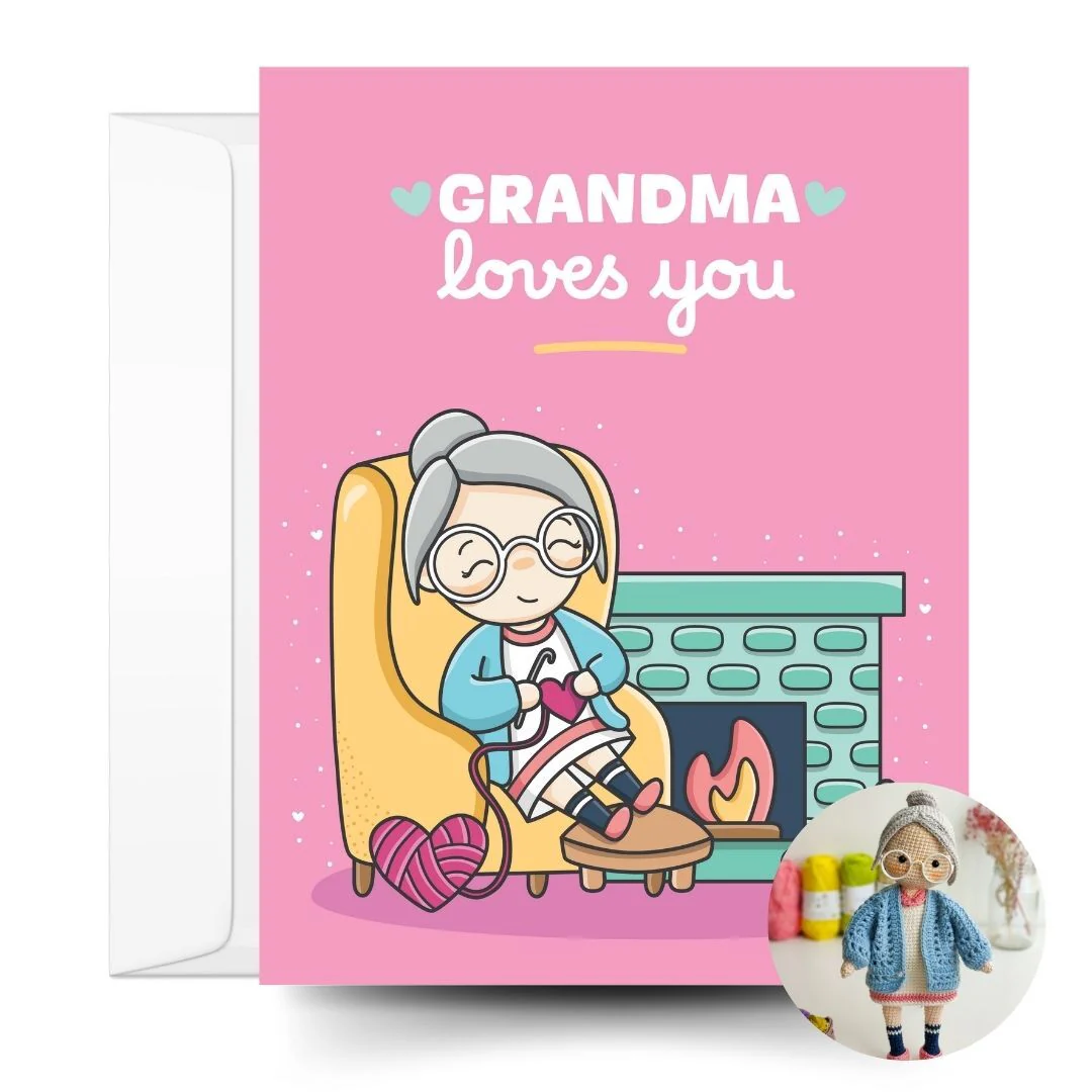 Grandma Ange Crochet Pattern & Matching Card: "Grandma Loves You"