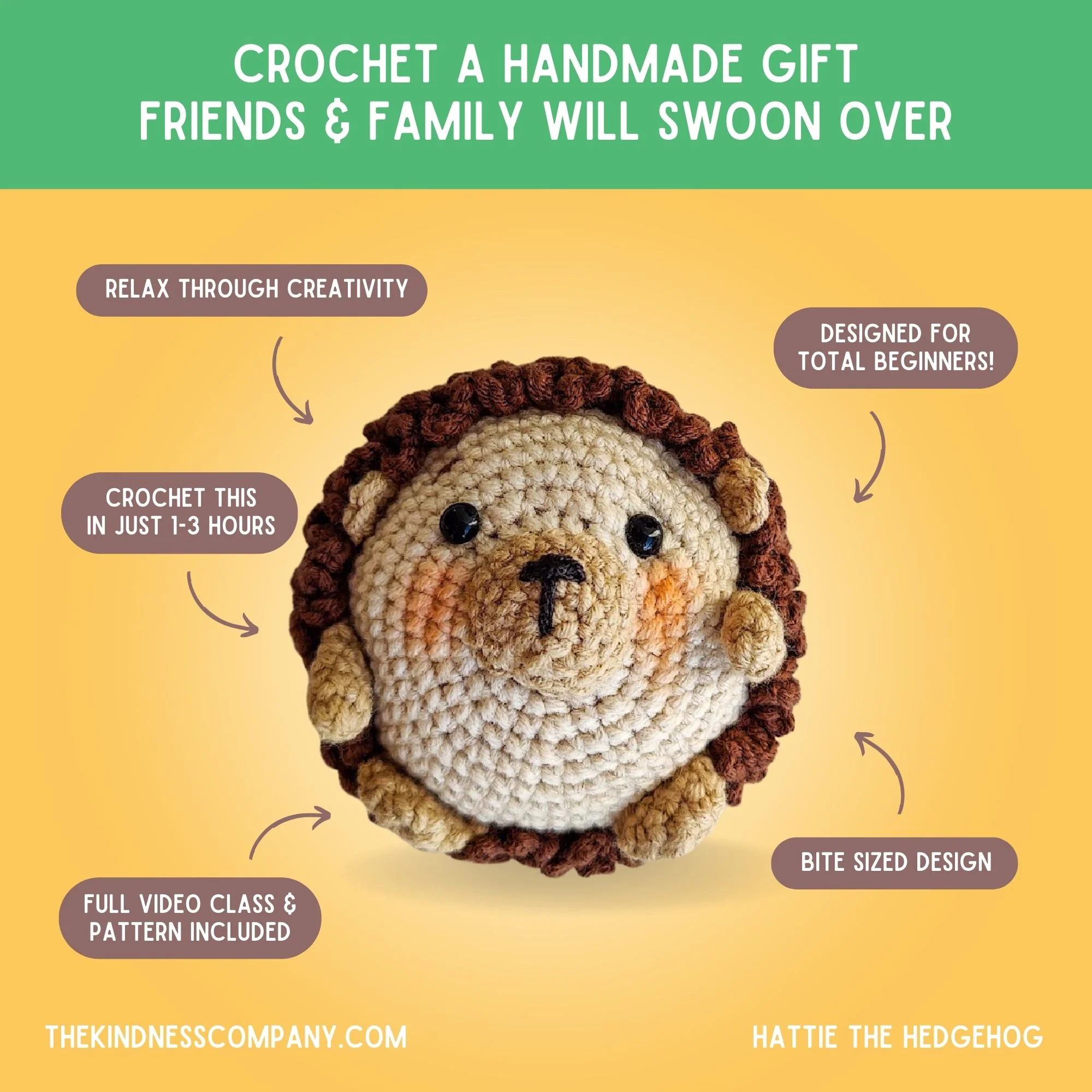 Hedgehog Crochet Pattern & Matching Card: "Birthday" - Image 4
