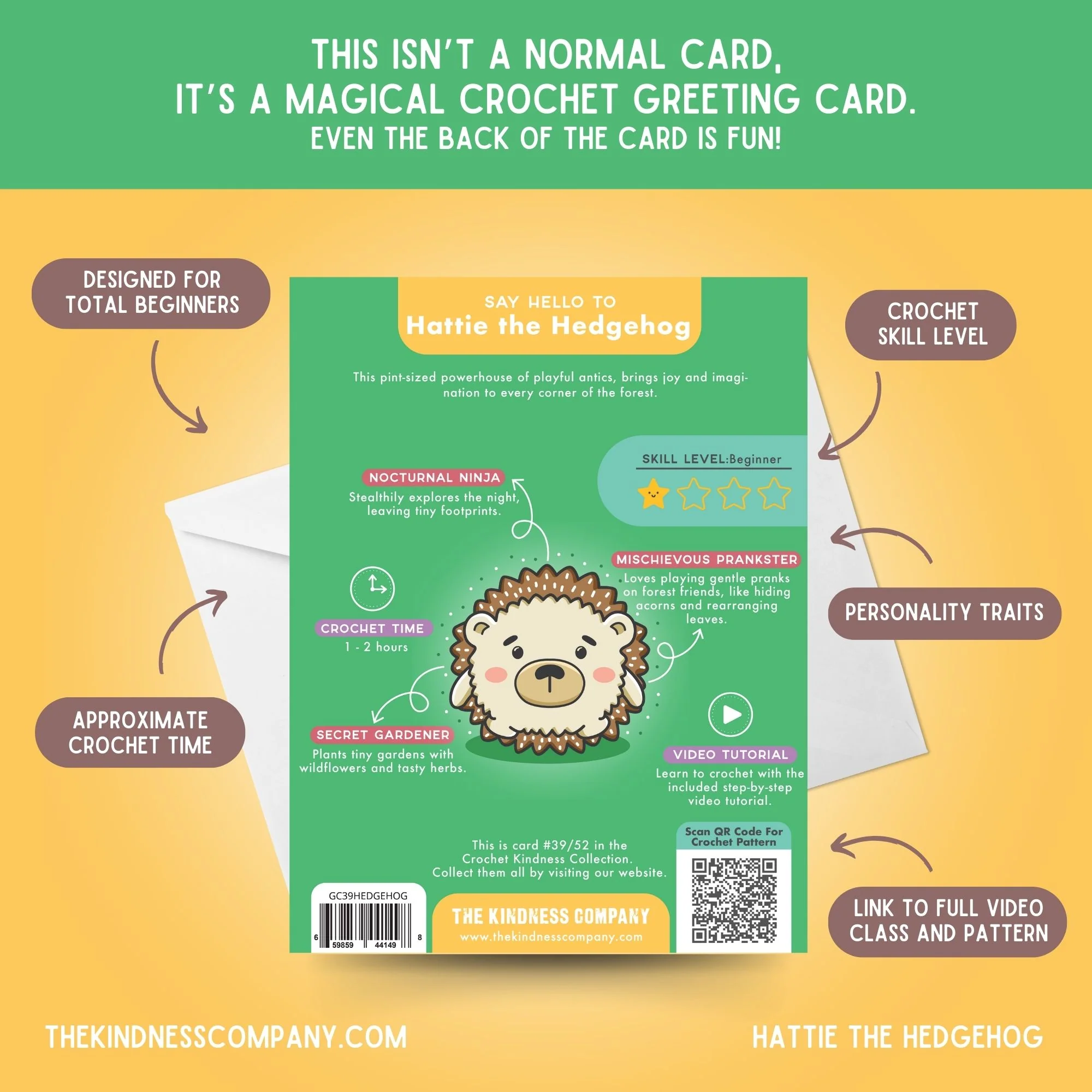 Hedgehog Crochet Pattern & Matching Card: "Birthday" - Image 7