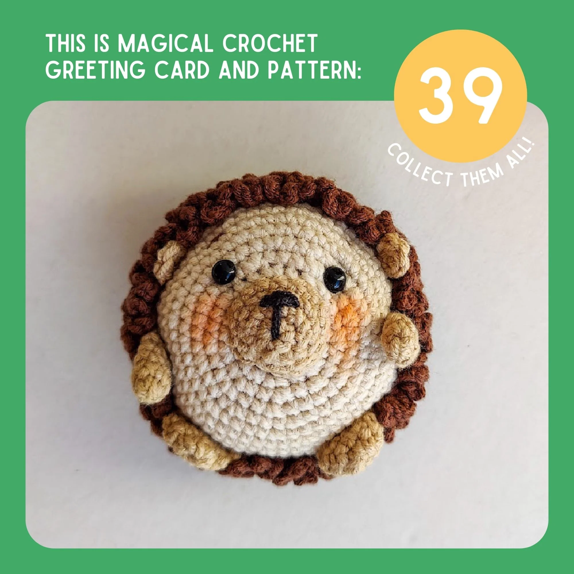 Hedgehog Crochet Pattern & Matching Card: "Birthday" - Image 9