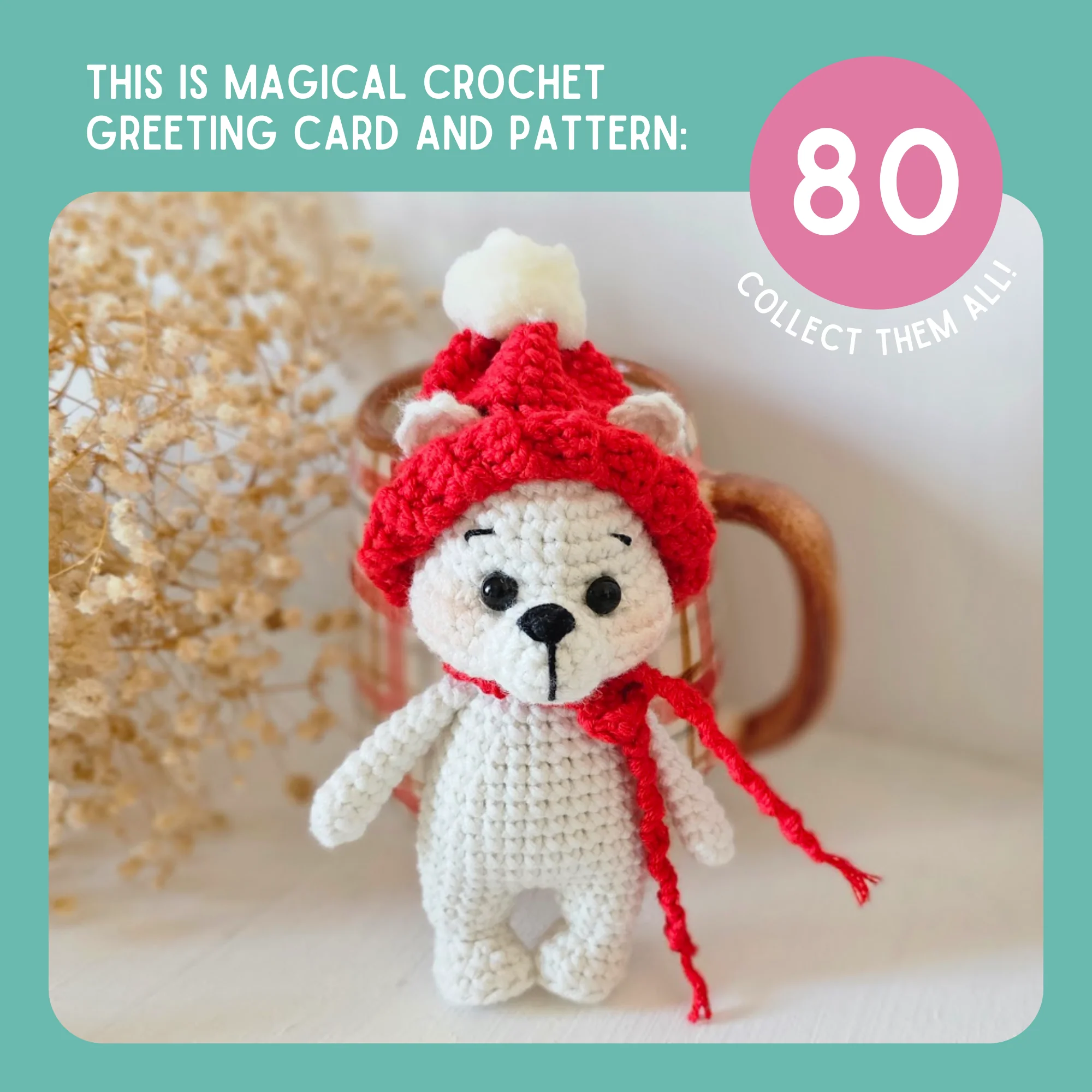 Polar Bear Crochet Pattern & Matching Card: "Wishing you a Magical, Beary Merry Christmas" - Image 9