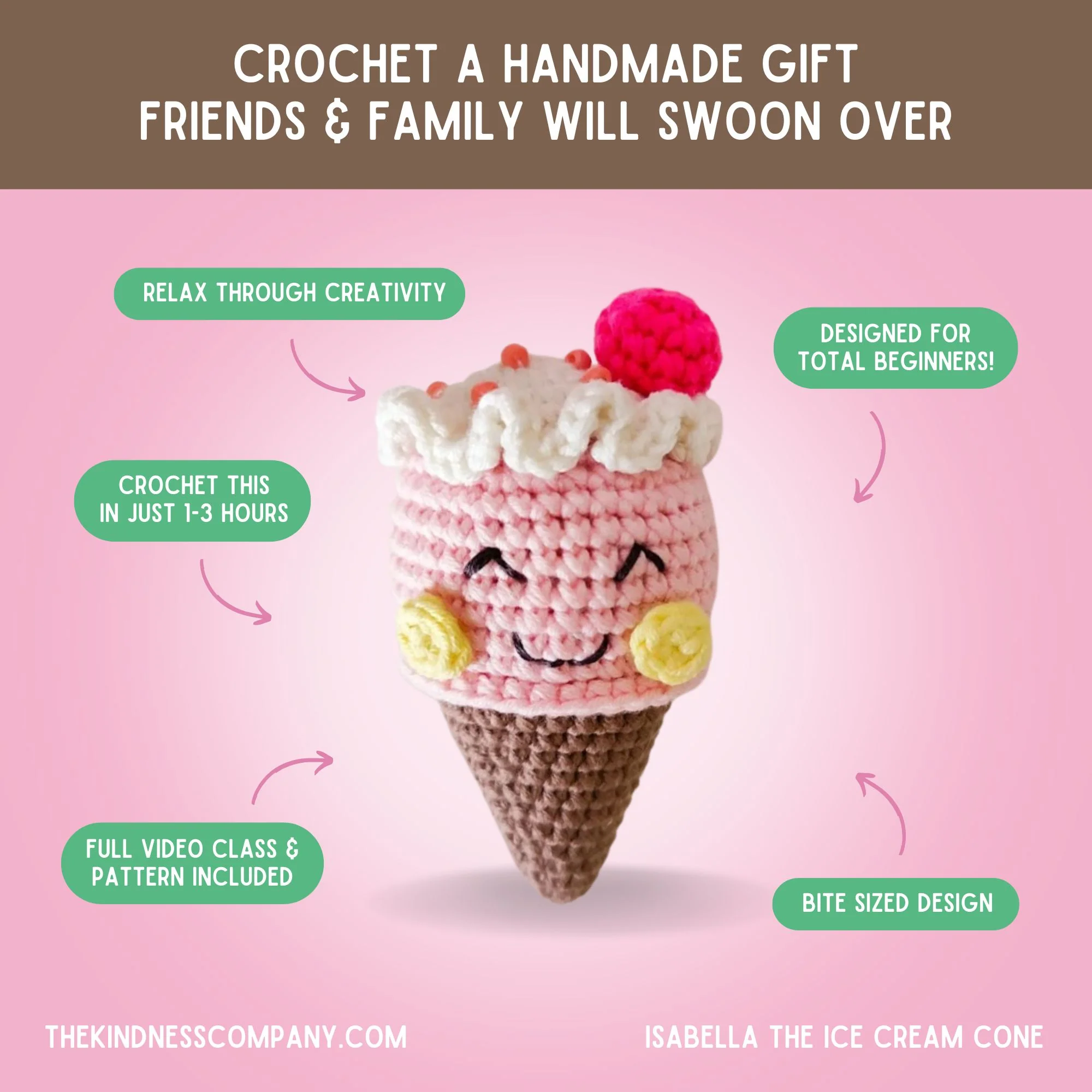 Ice Cream Crochet Pattern & Matching Card: "Happy Birthday" - Image 4