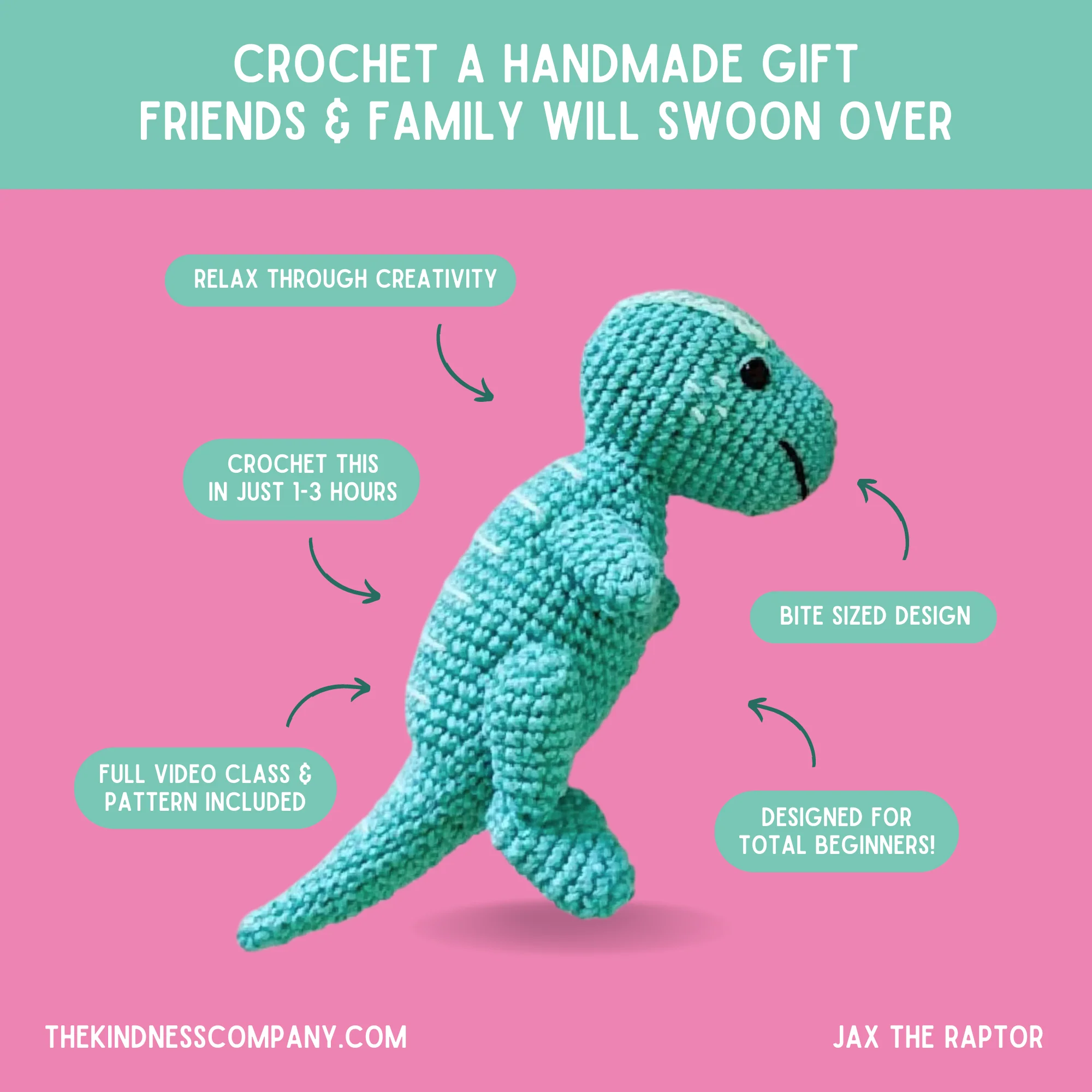Dinosaur Crochet Pattern & Matching Card: "Birthday" - Image 4