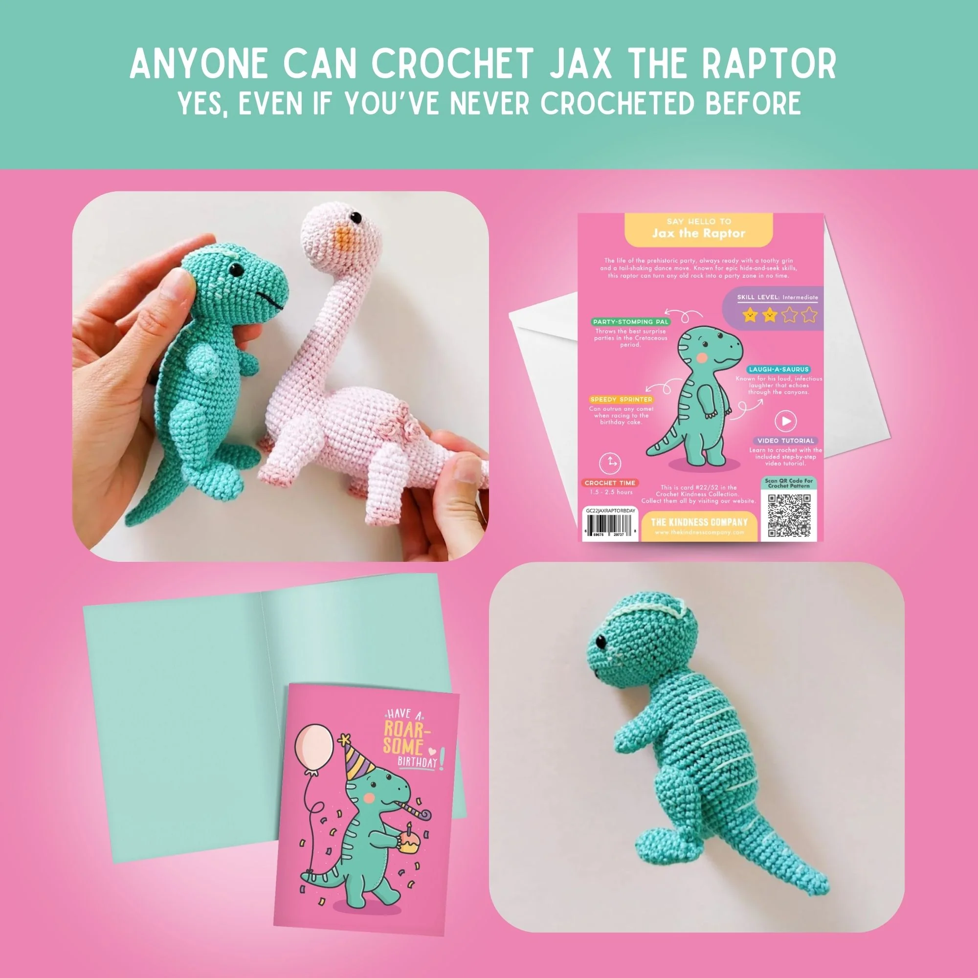 Dinosaur Crochet Pattern & Matching Card: "Birthday" - Image 5