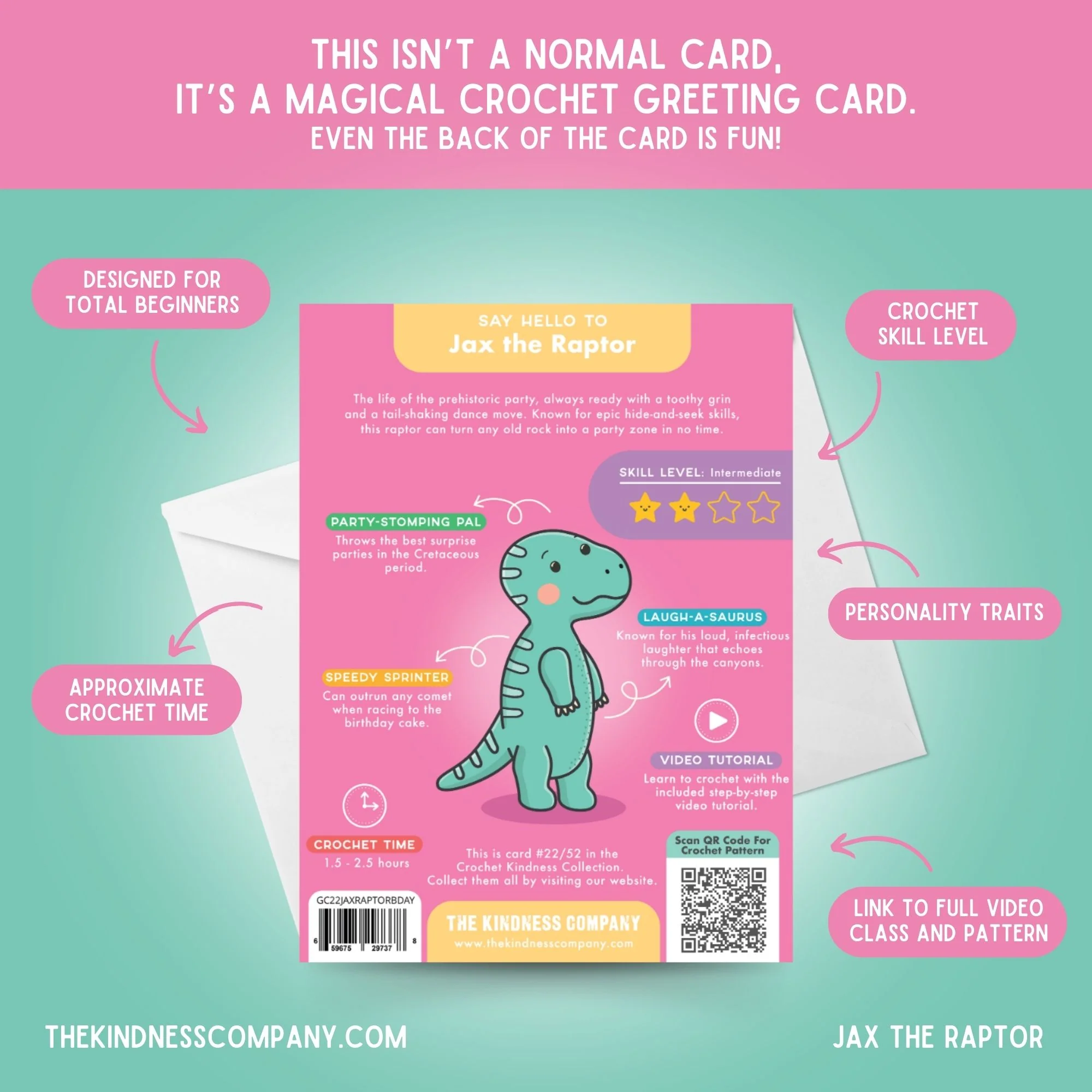 Dinosaur Crochet Pattern & Matching Card: "Birthday" - Image 7