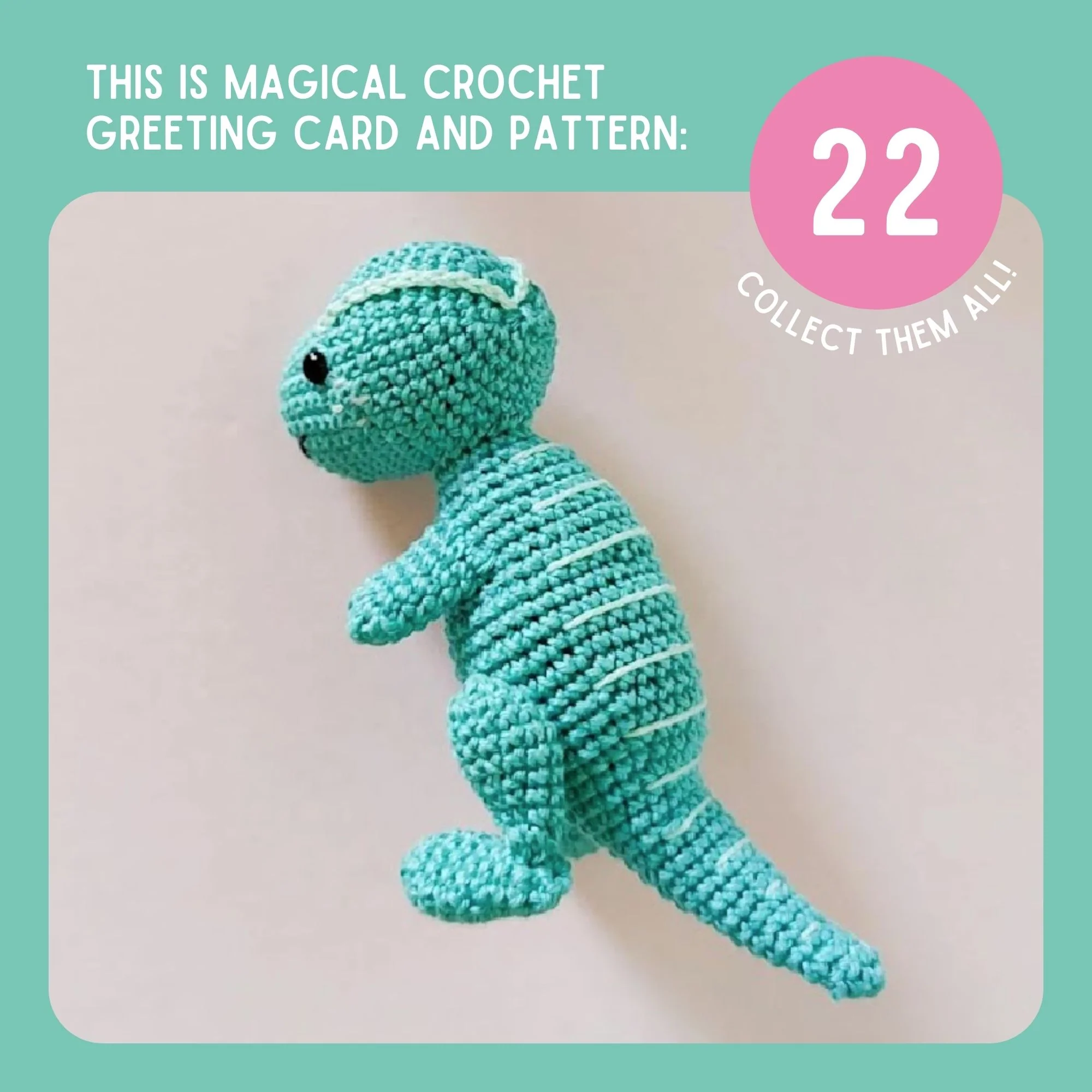 Dinosaur Crochet Pattern & Matching Card: "Birthday" - Image 9