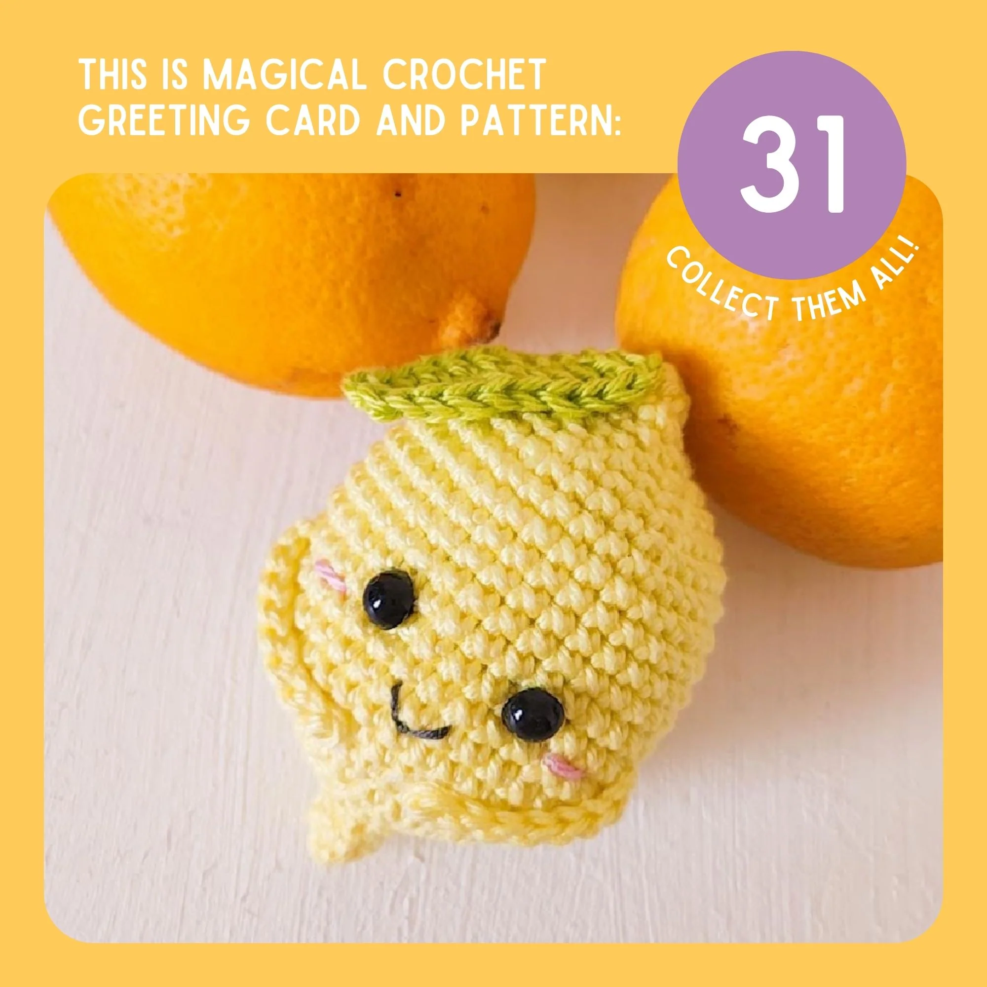 Lemon Crochet Pattern & Matching Card: "Feel Better Soon" - Image 9