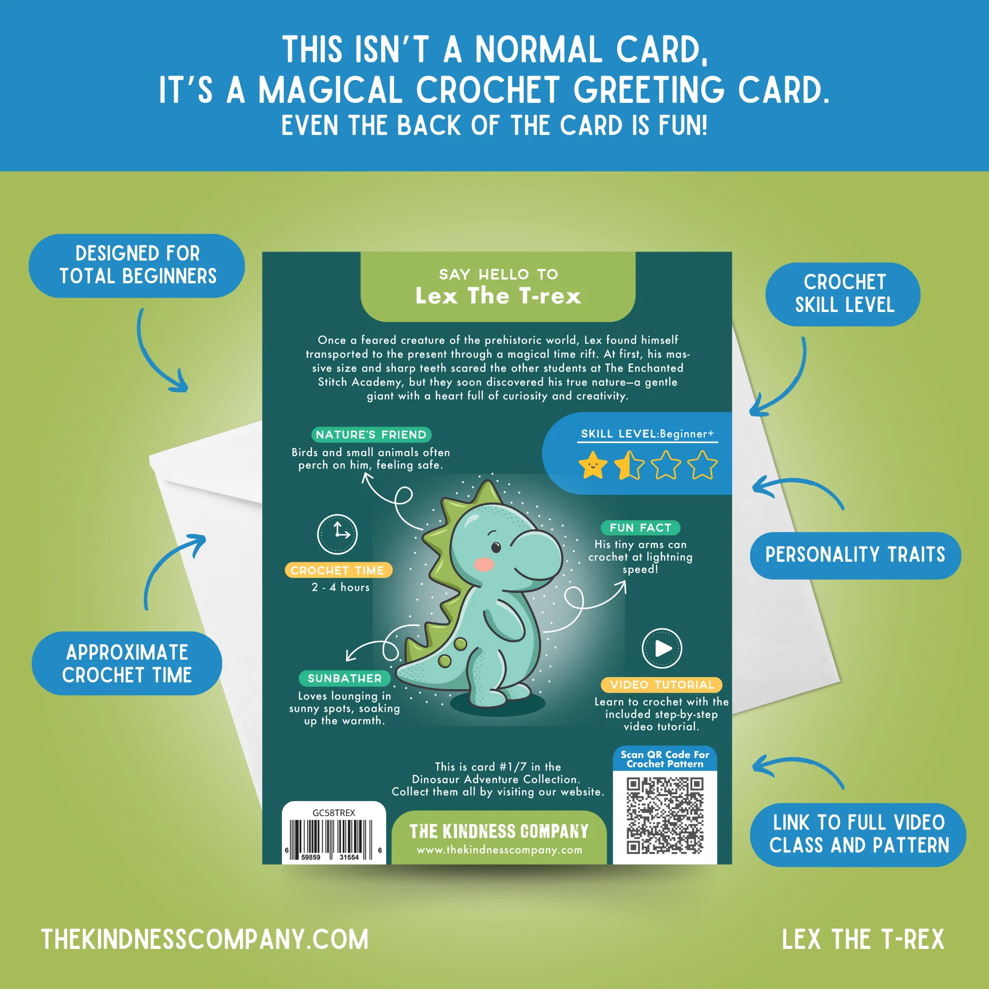 T-rex Crochet Pattern & Matching Card: "Birthday" - Image 7