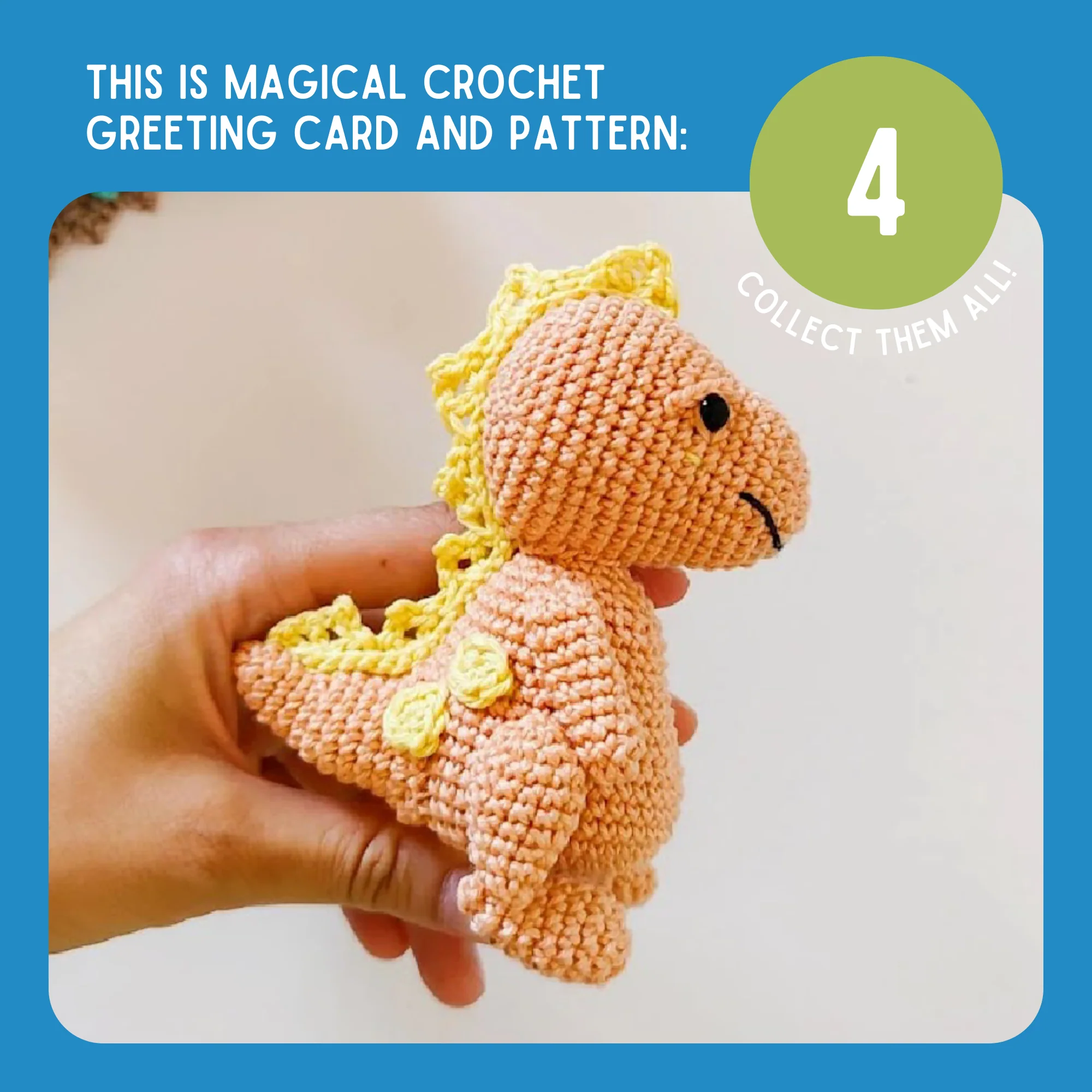 T-rex Crochet Pattern & Matching Card: "Birthday" - Image 9