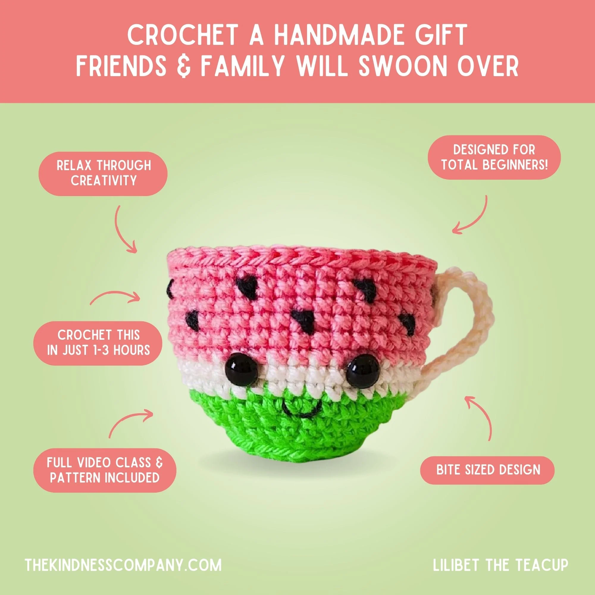 Teacup Crochet Pattern & Matching Card: "Happy Birthday" - Image 4
