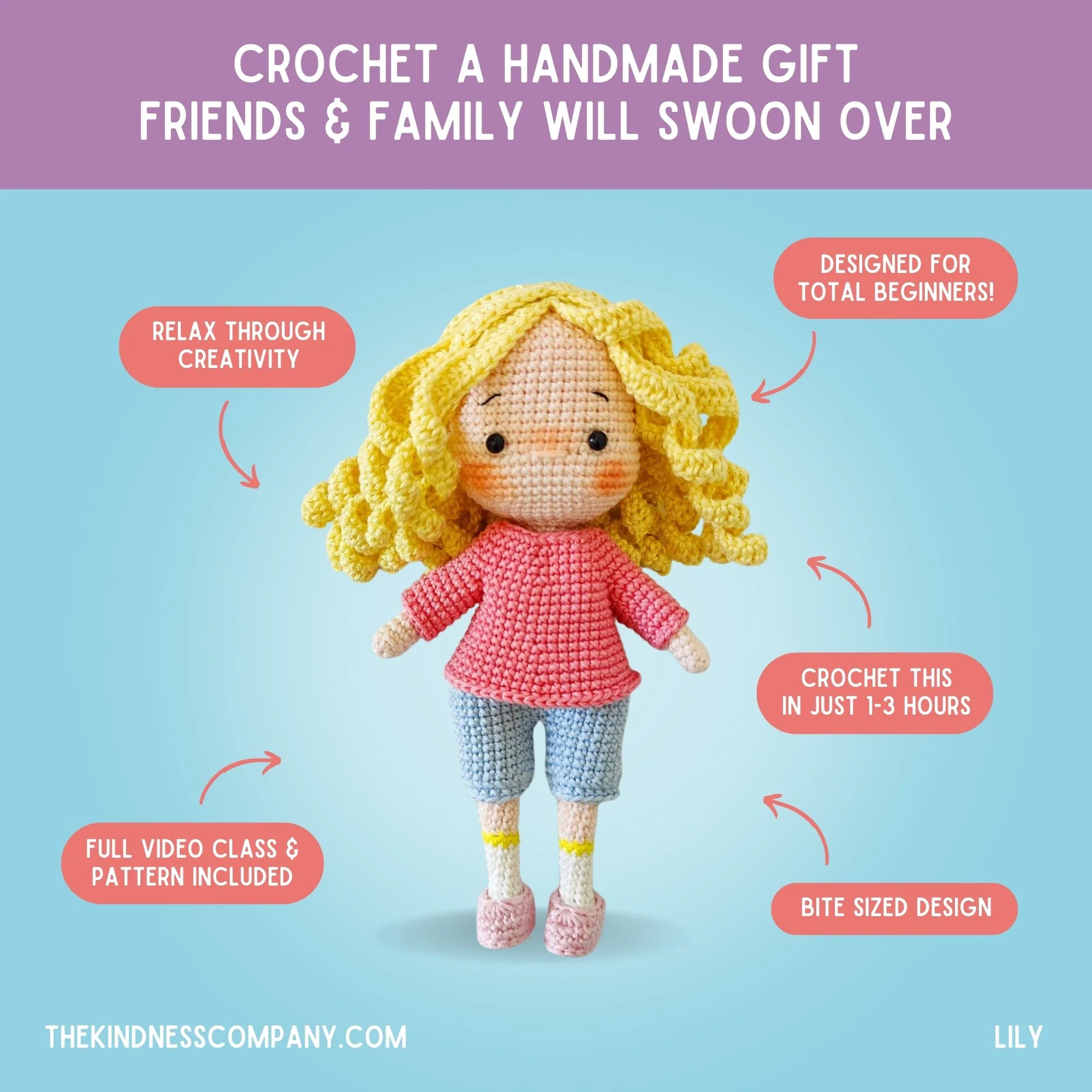 Lily Doll Crochet Pattern & Matching Card: "Happy Birthday" - Image 4
