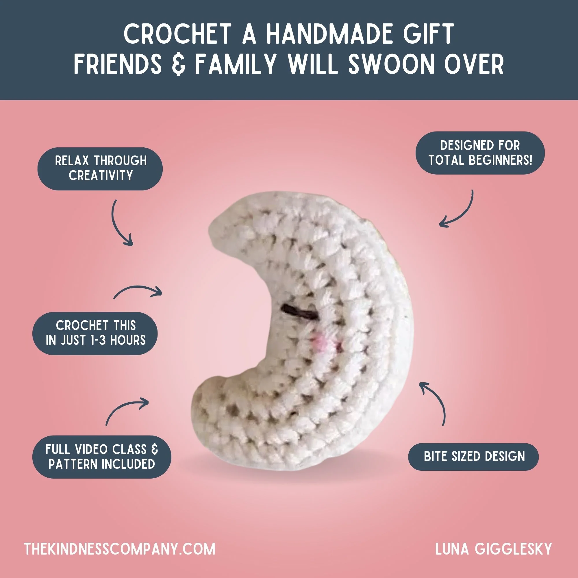 Moon Crochet Pattern & Matching Card: "I Love You" - Image 4