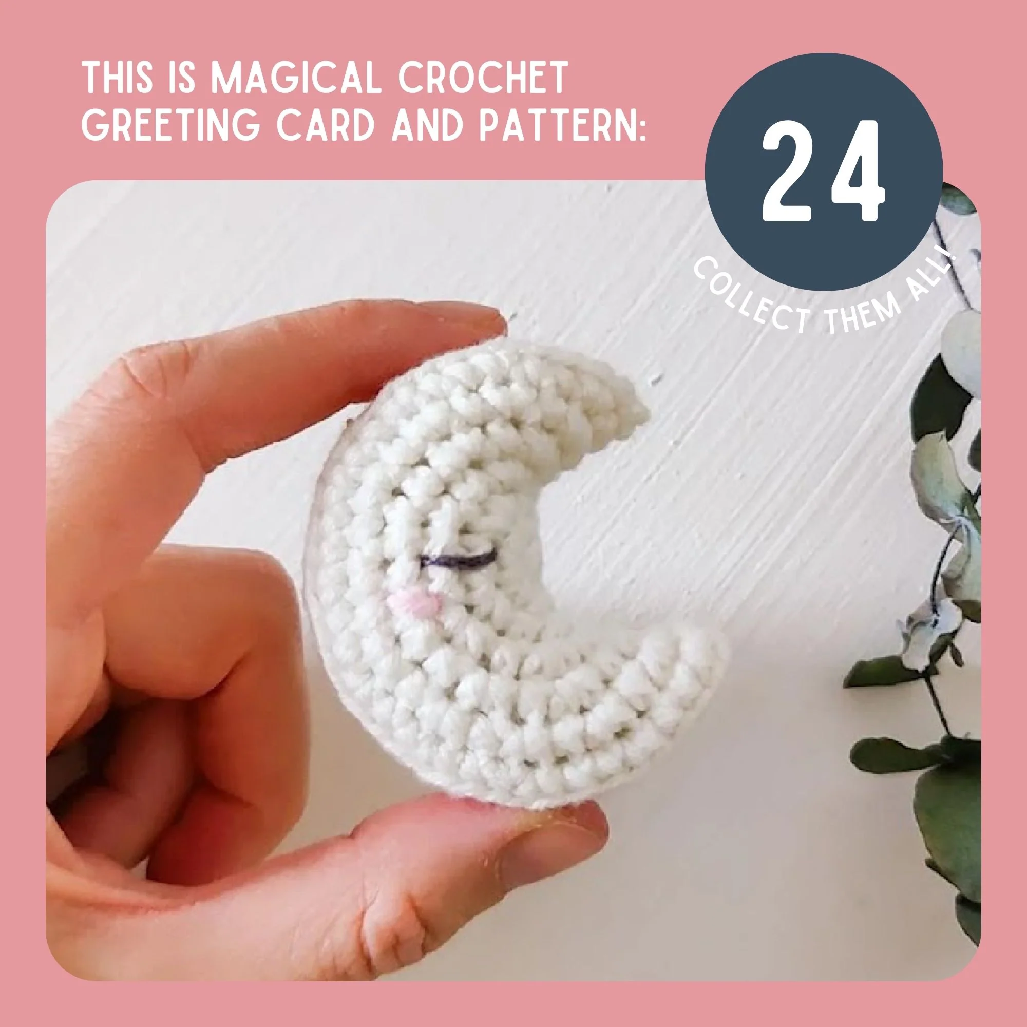 Moon Crochet Pattern & Matching Card: "I Love You" - Image 9