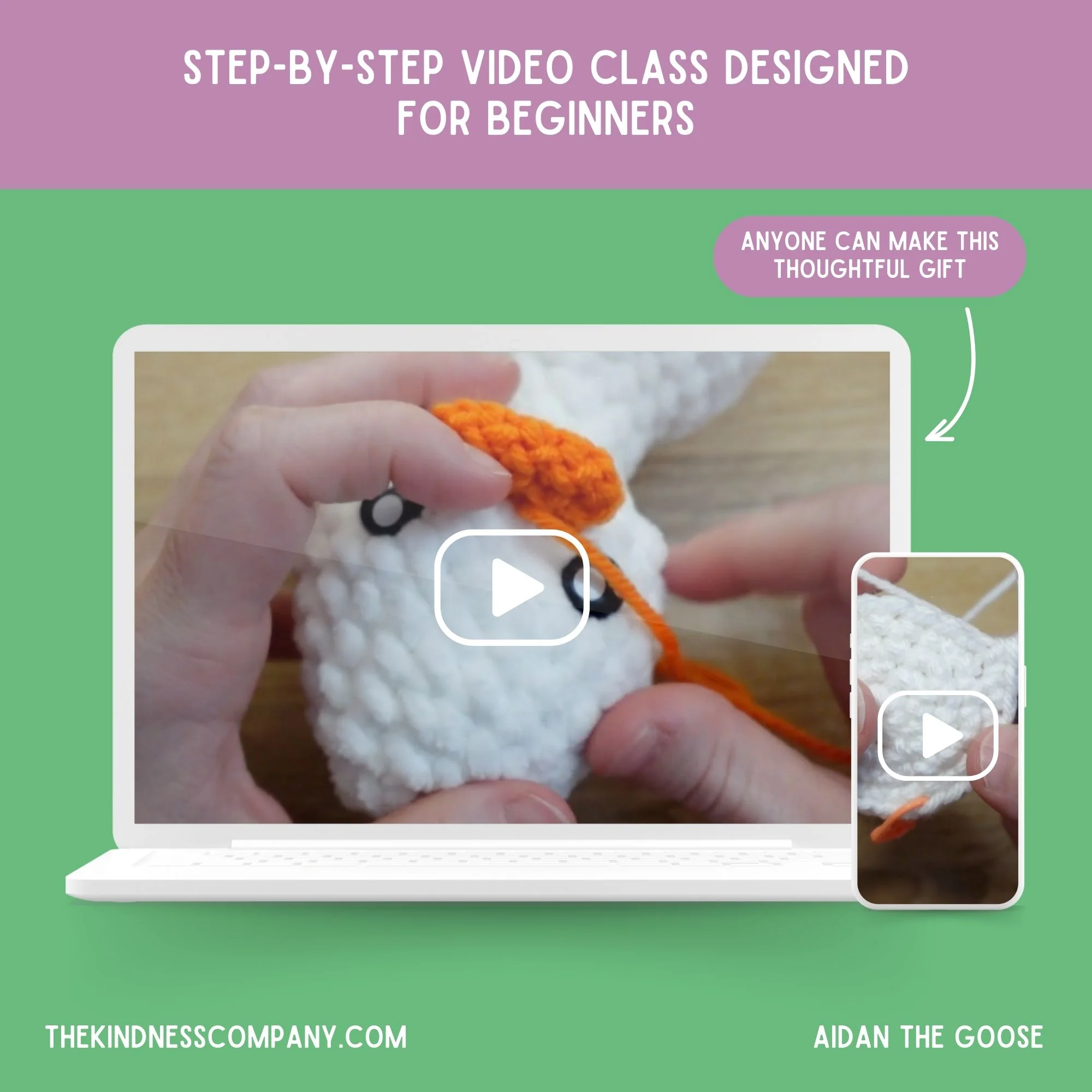 Goose Crochet Pattern & Matching Card: "Happy Birthday" - Image 8